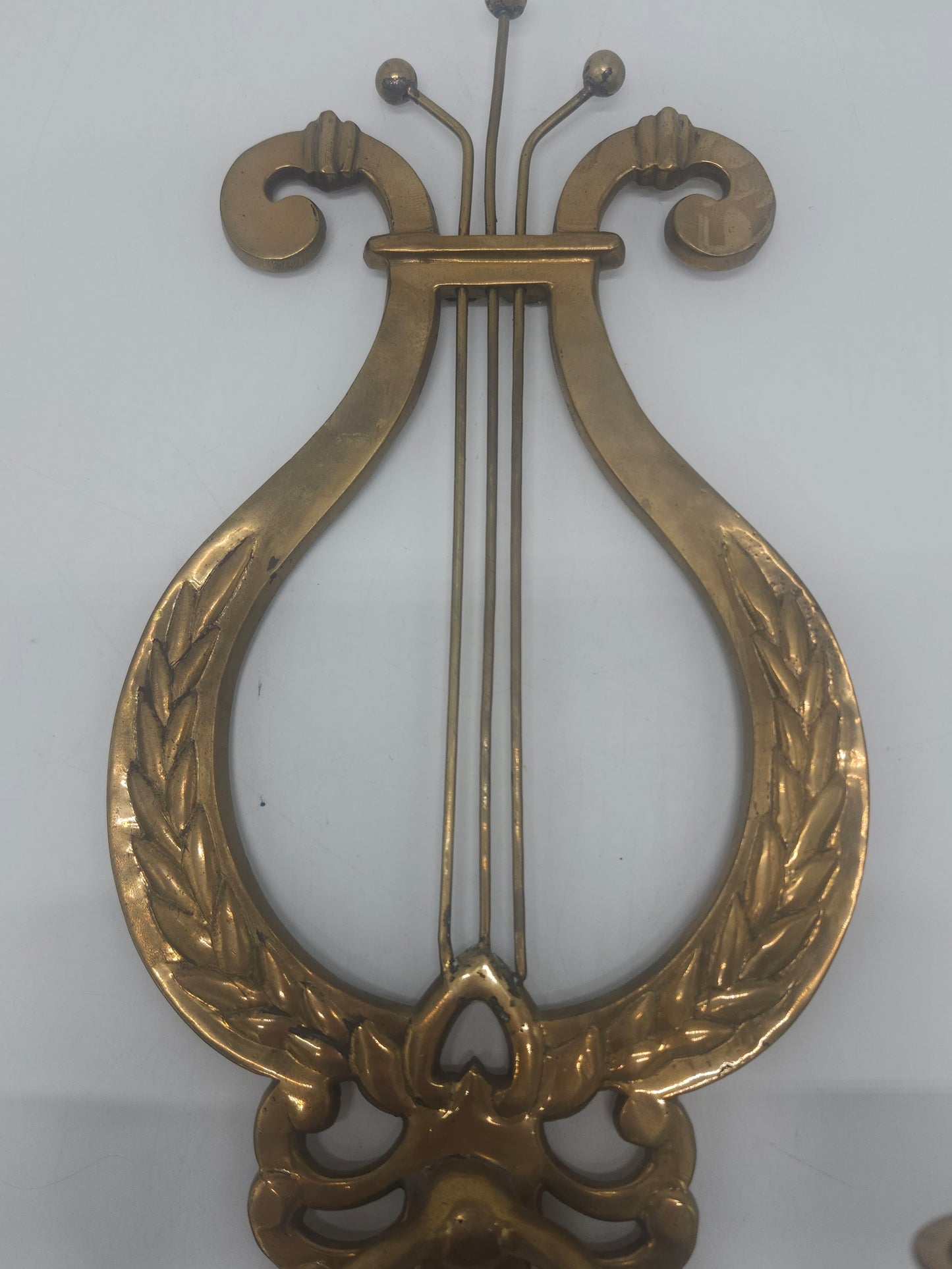 *Brass* Vintage Lyre Harp Sconces Set of 2