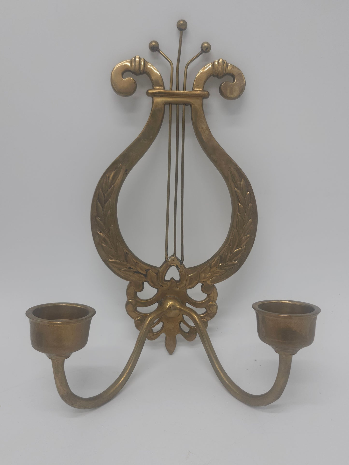 *Brass* Vintage Lyre Harp Sconces Set of 2