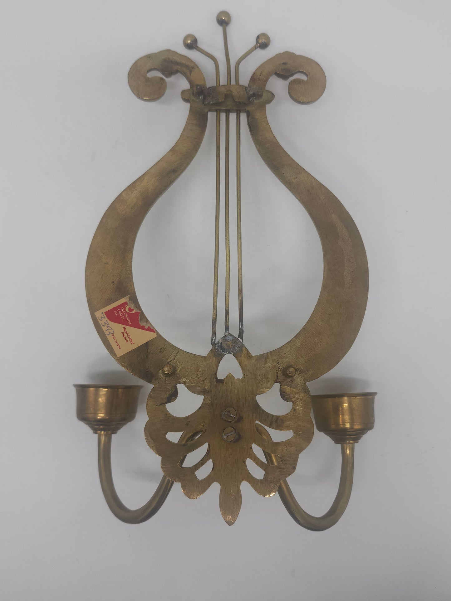 *Brass* Vintage Lyre Harp Sconces Set of 2