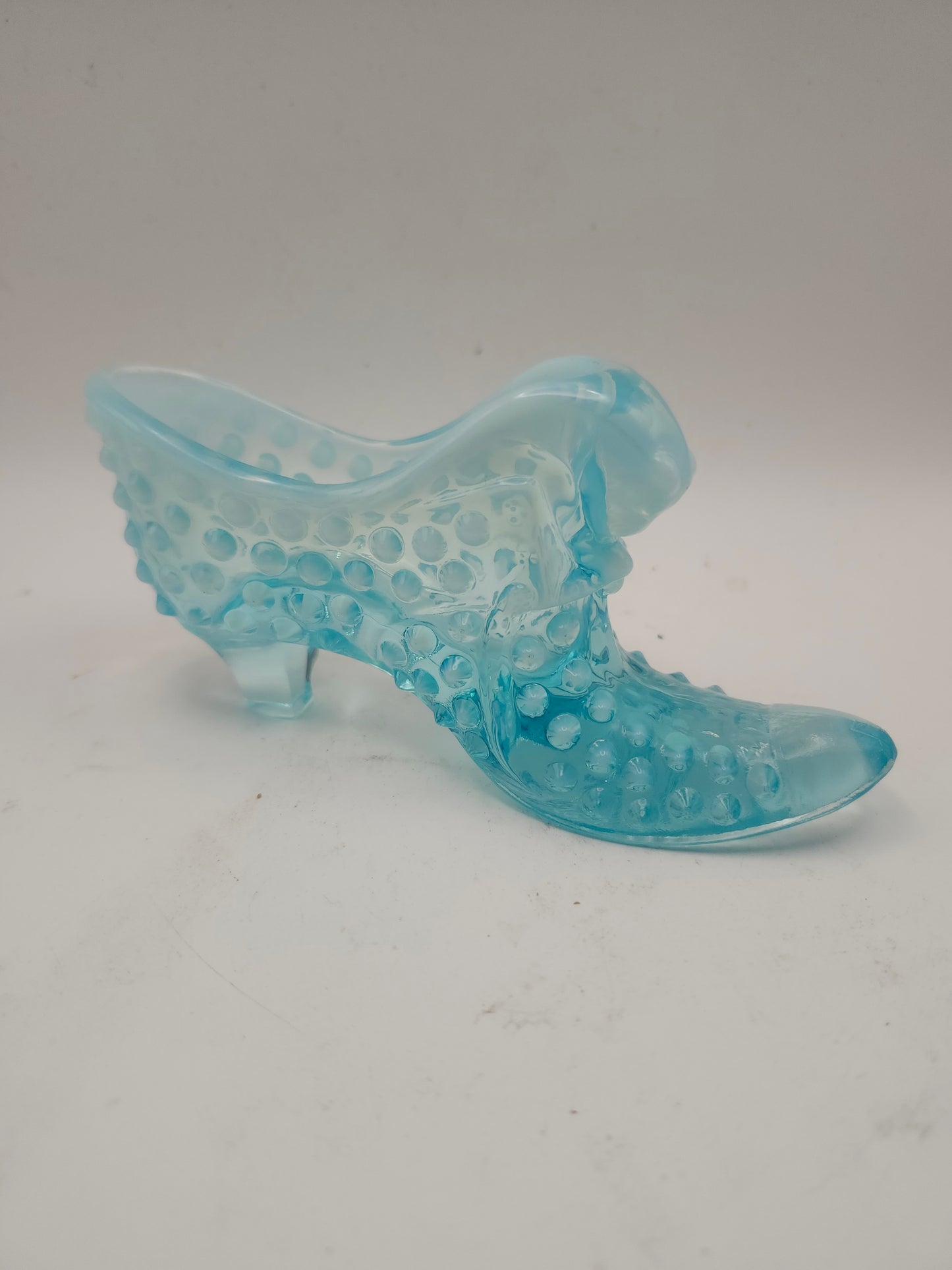 *Fenton* Blue Opalescent Glass Slipper