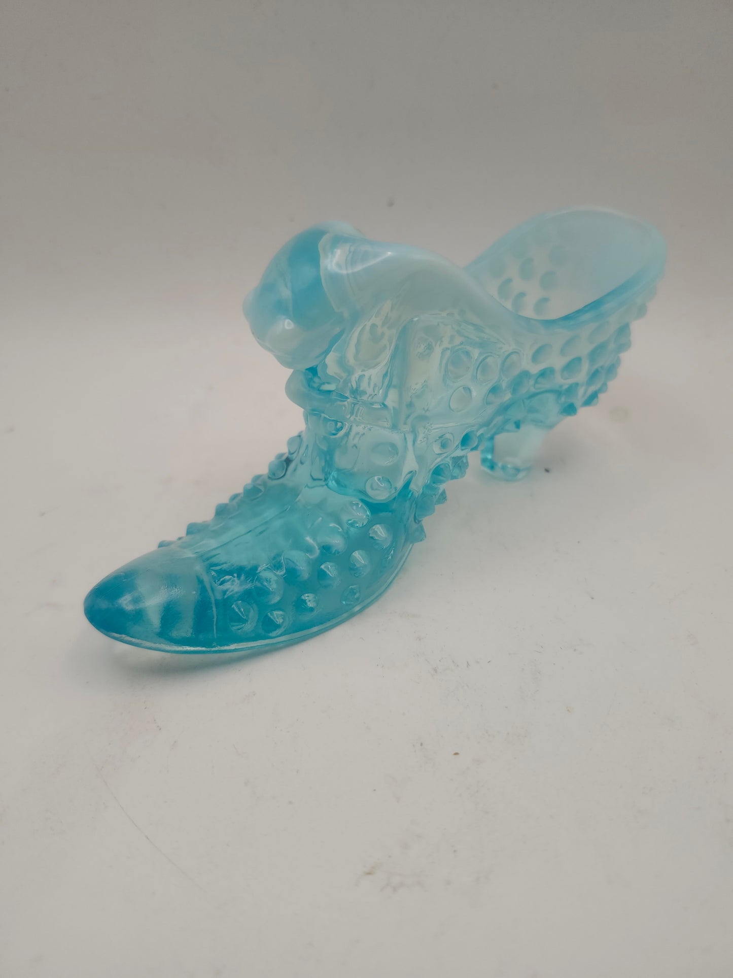 *Fenton* Blue Opalescent Glass Slipper