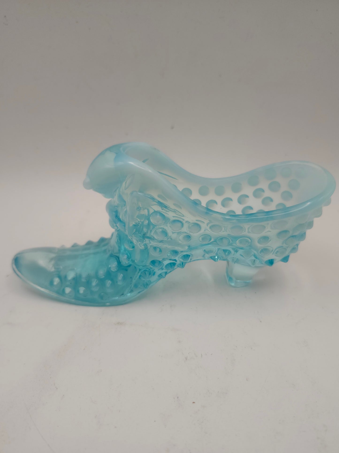 *Fenton* Blue Opalescent Glass Slipper