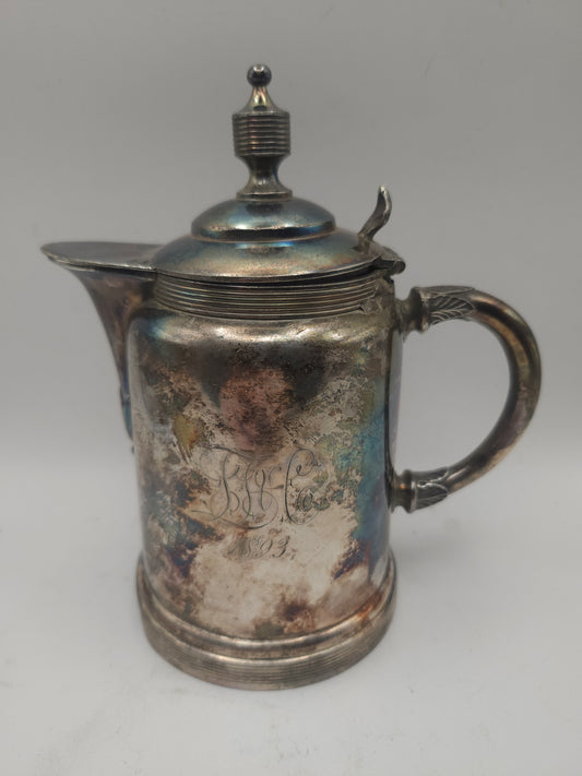 *Victorian-Era* Silverplated Pitcher w/ 1893 Monogram