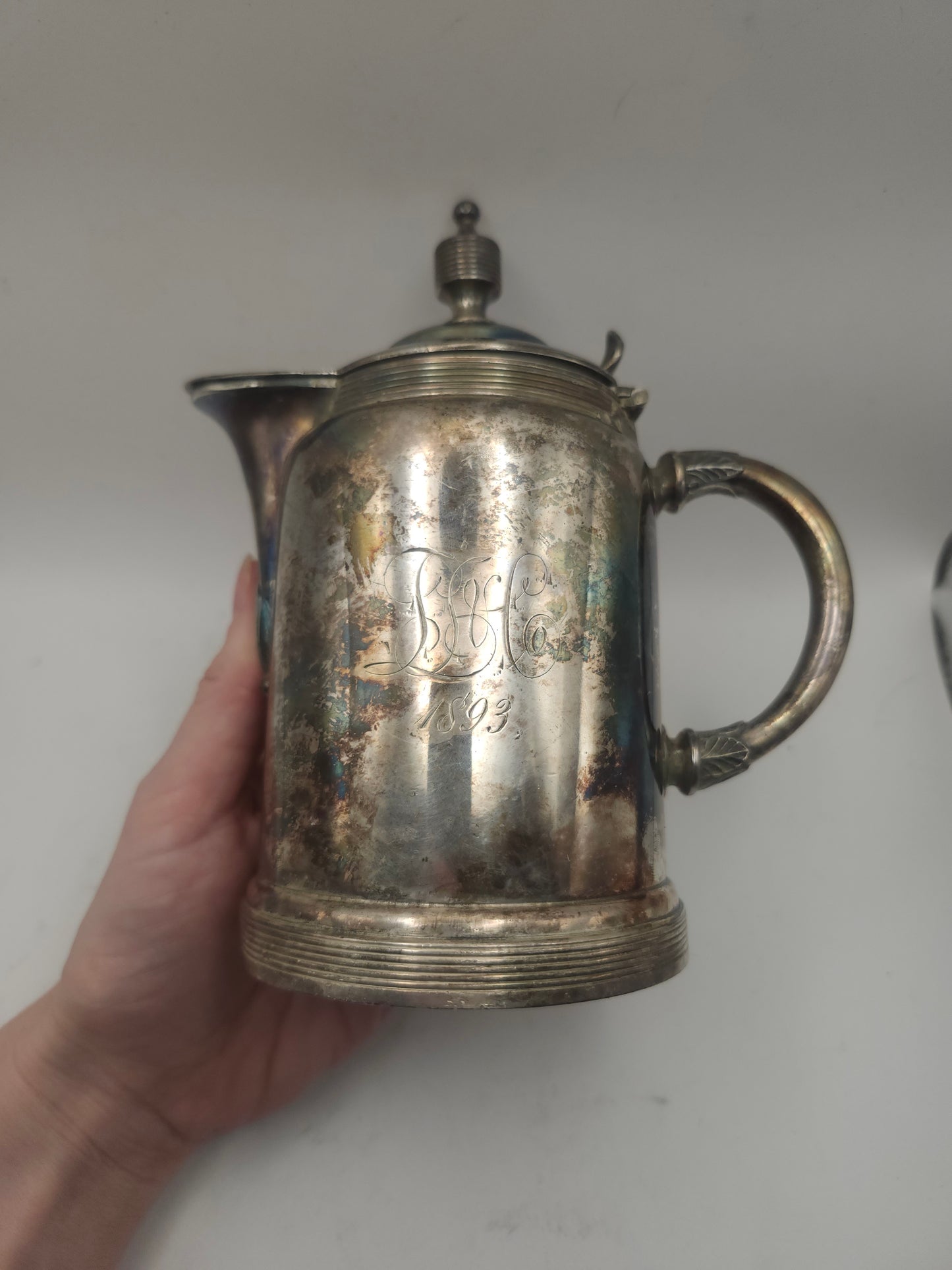 *Victorian-Era* Silverplated Pitcher w/ 1893 Monogram