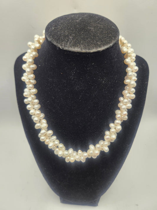 **XL Real Freshwater Pearl Chunky Statement Necklace