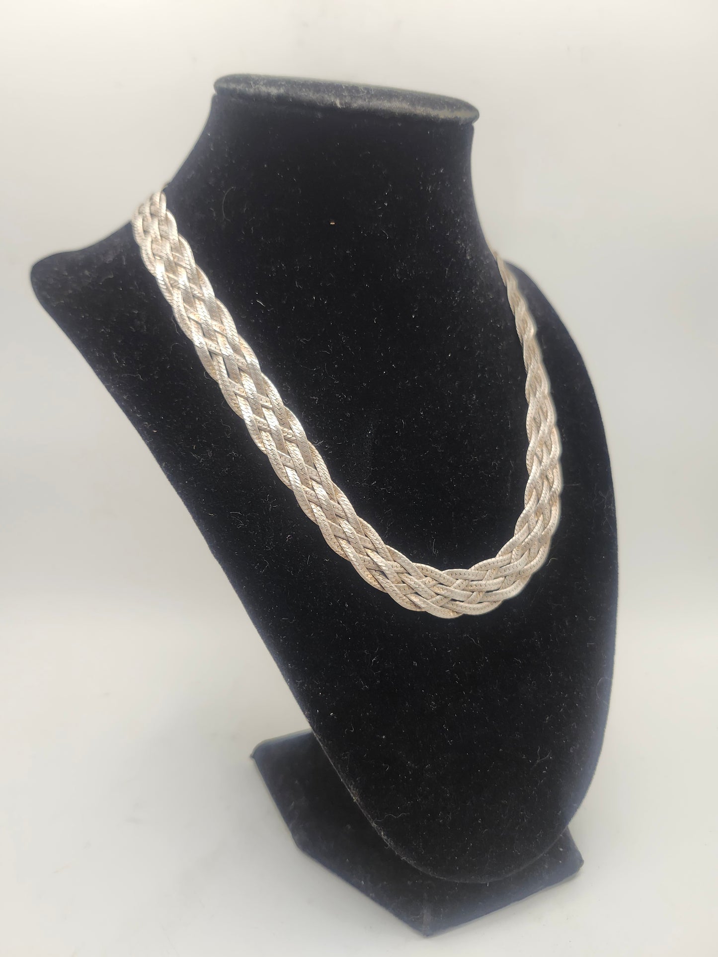 *925* Sterling Taxco, Mexican Braided Statement Necklace By Margarito Ocampo
