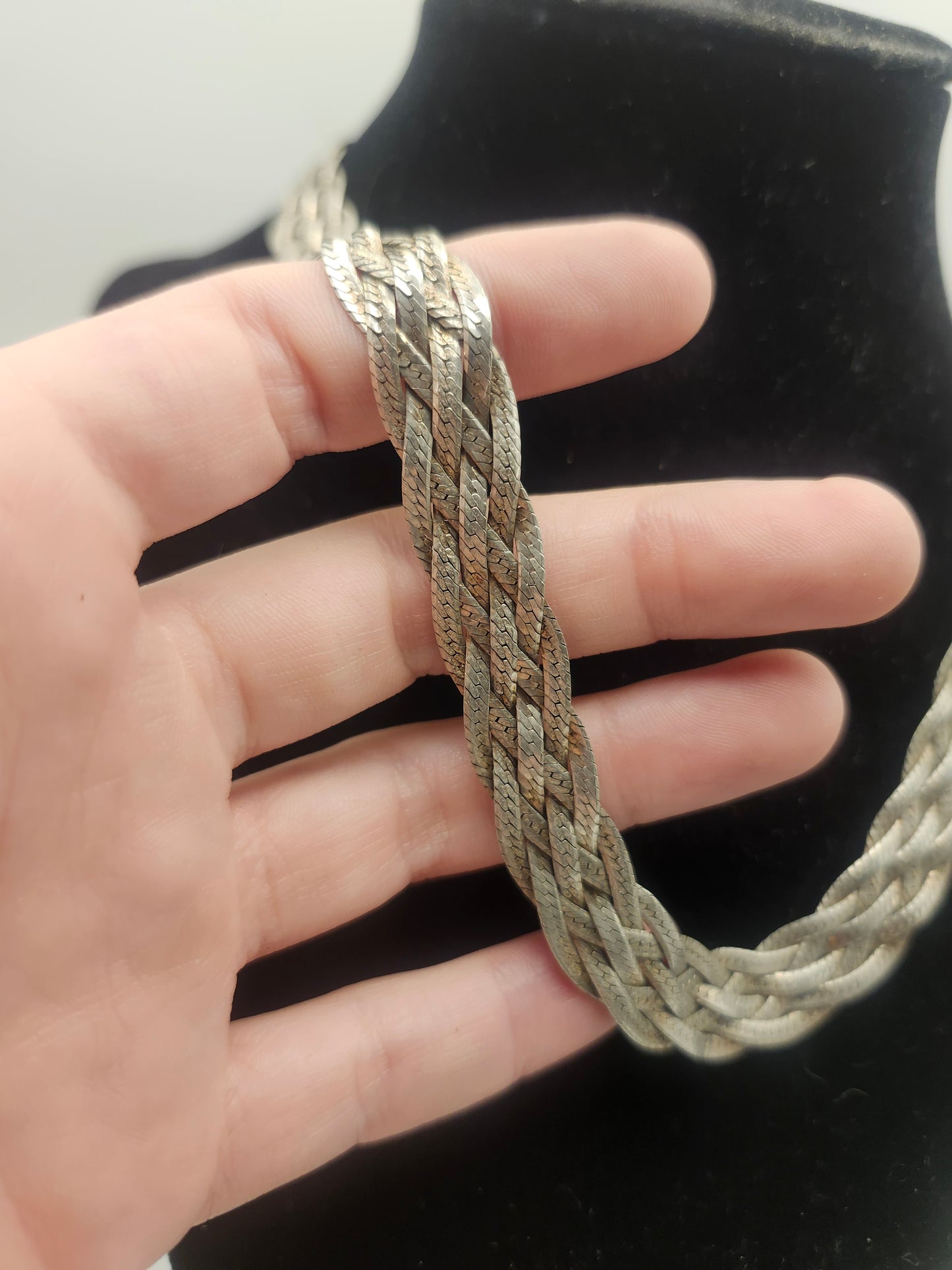 *925* Sterling Taxco, Mexican Braided Statement Necklace By Margarito Ocampo