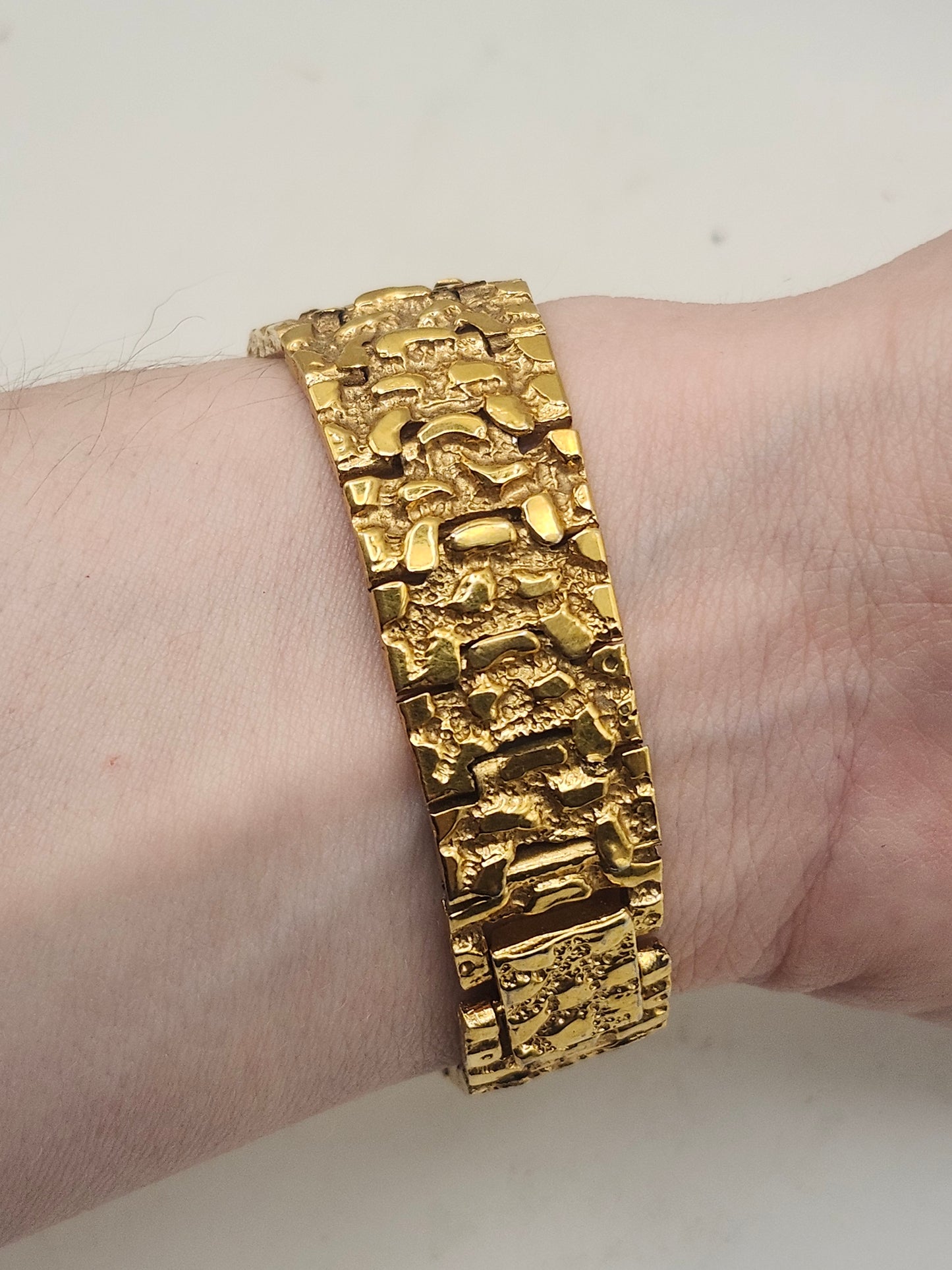 *14K Yellow Gold-Plated* Diamond Precision Gruen Gold Nugget Watch