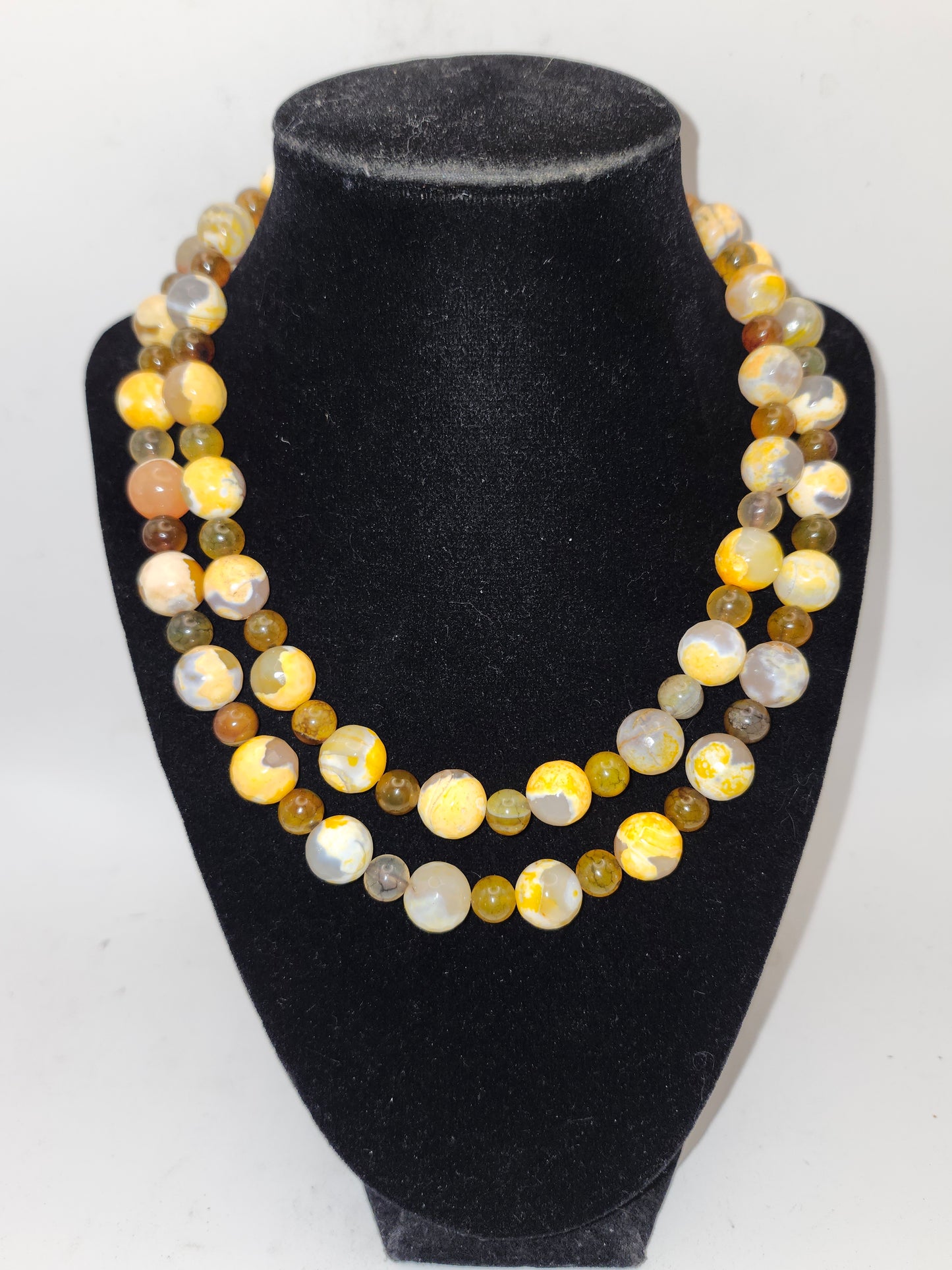 -925- Sterling & Faceted Gemstone Large Beaded Statement Necklace