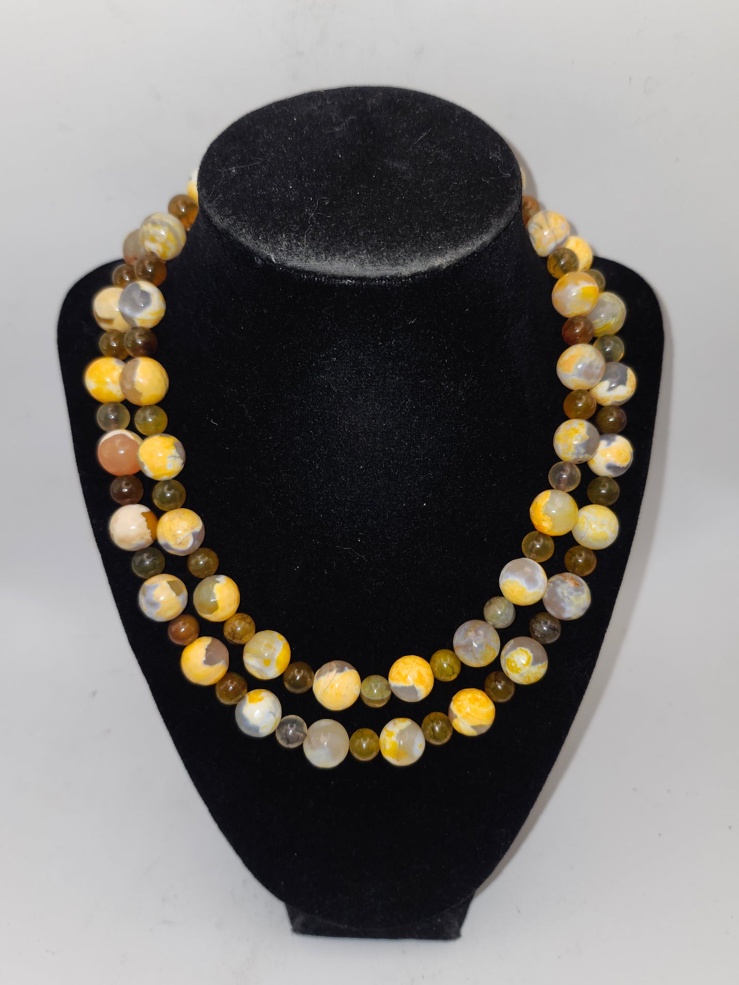 -925- Sterling & Faceted Gemstone Large Beaded Statement Necklace