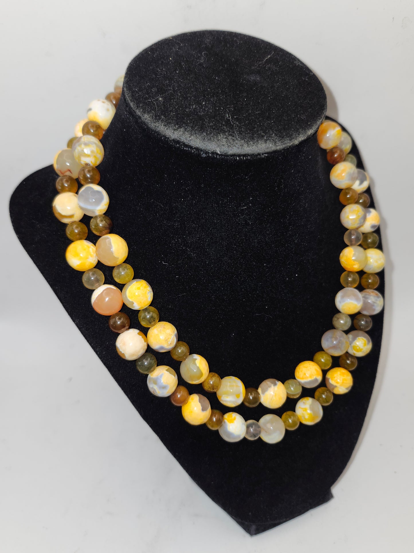-925- Sterling & Faceted Gemstone Large Beaded Statement Necklace
