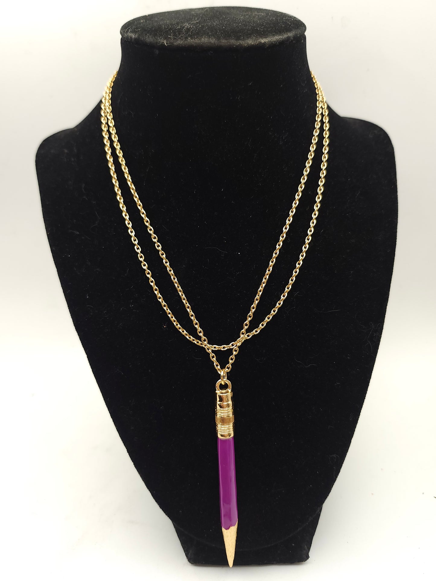 -Kate Spade- "Doodles" Pencil Necklace in Violet