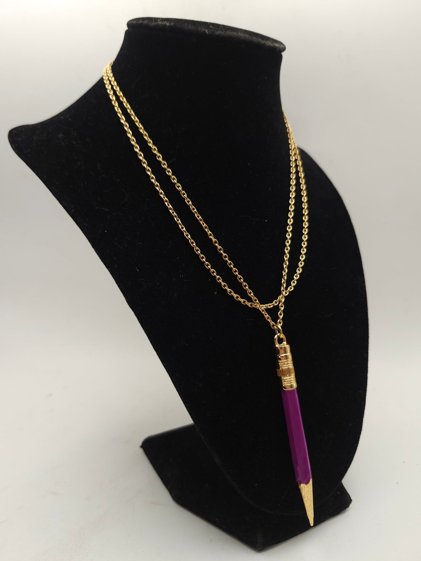 -Kate Spade- "Doodles" Pencil Necklace in Violet