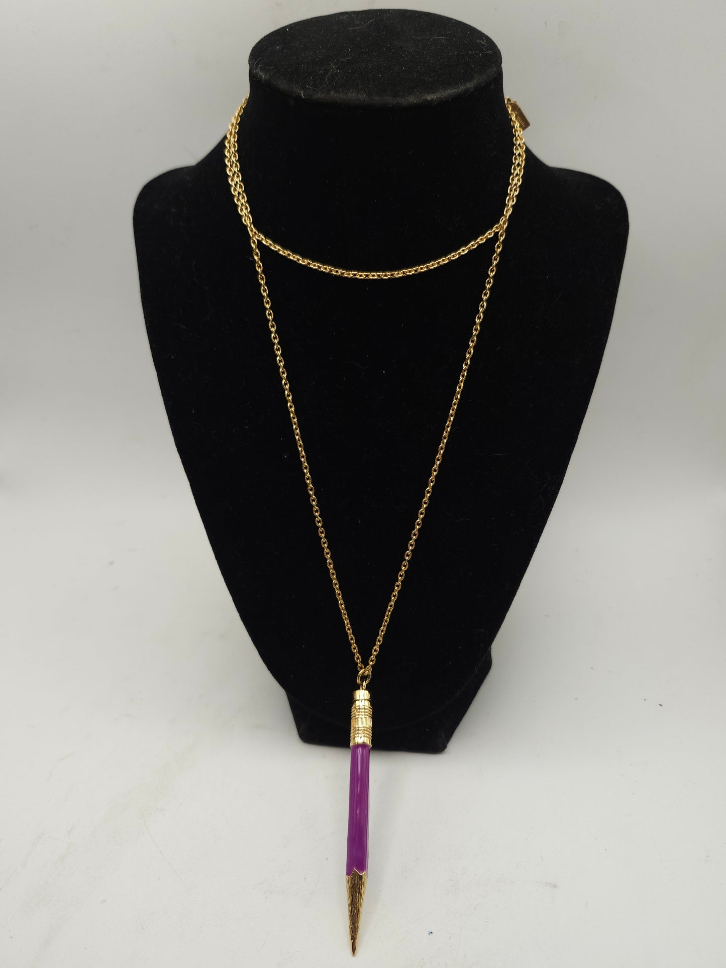 -Kate Spade- "Doodles" Pencil Necklace in Violet