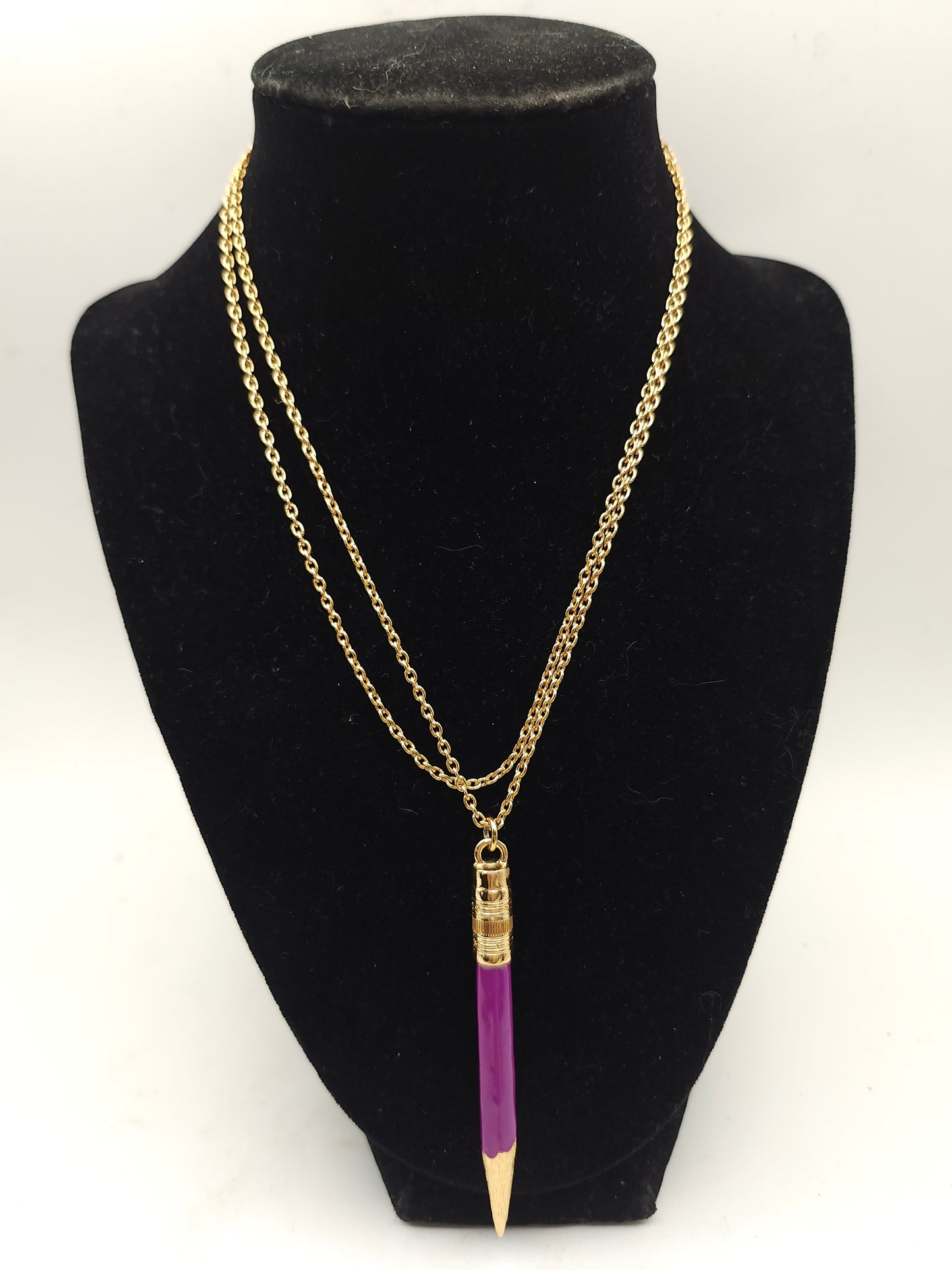 -Kate Spade- "Doodles" Pencil Necklace in Violet