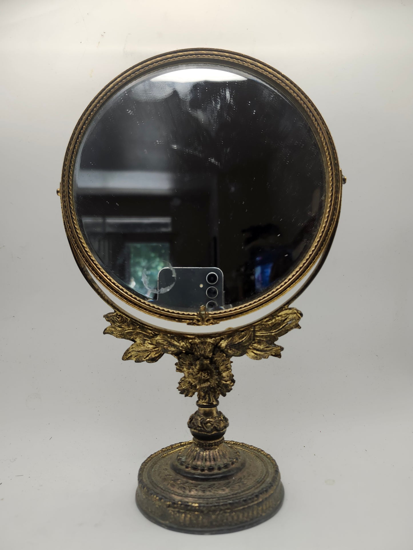 *MCM* Hollywood Regency Brass Swivel Mirror