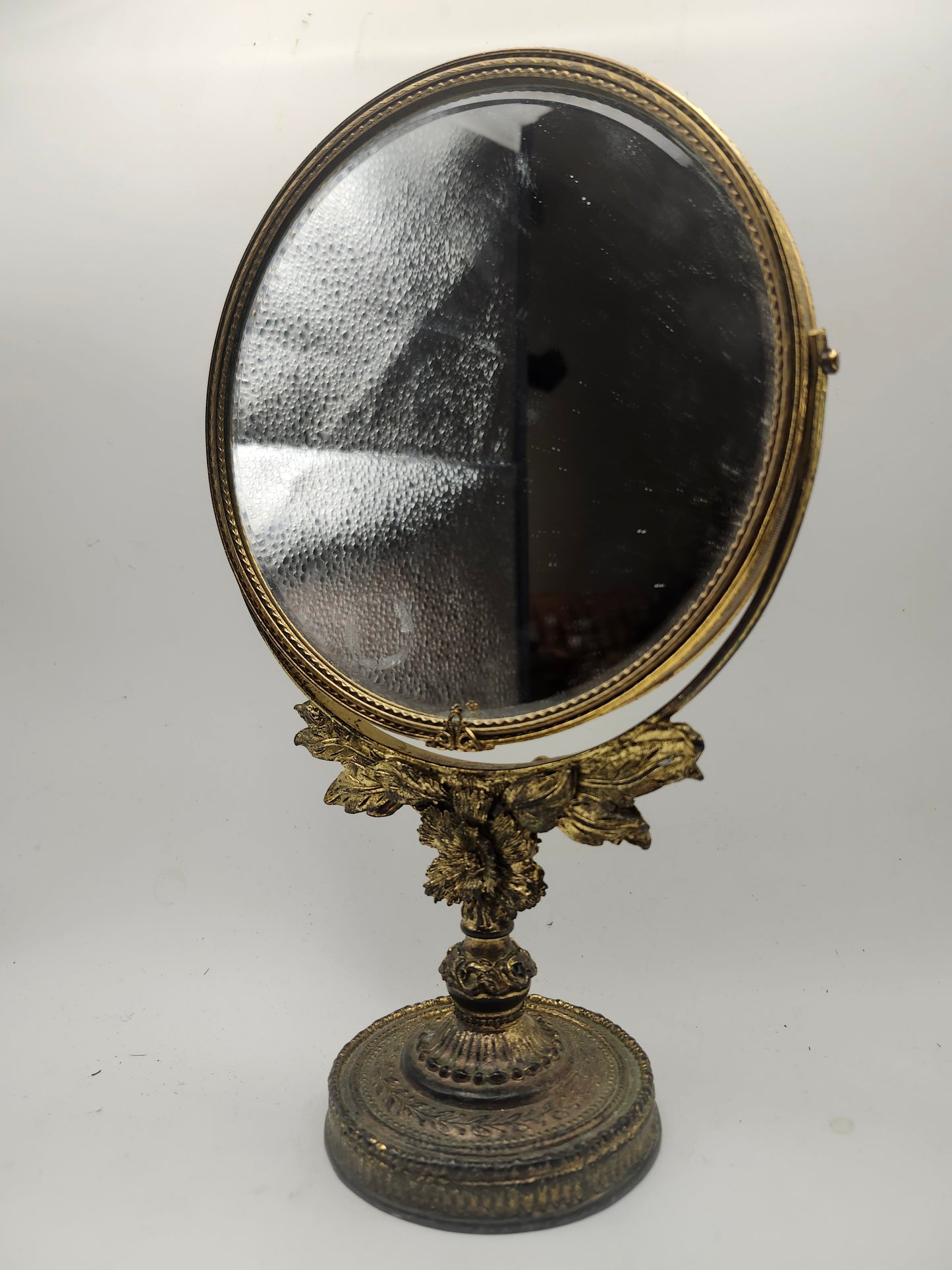 *MCM* Hollywood Regency Brass Swivel Mirror