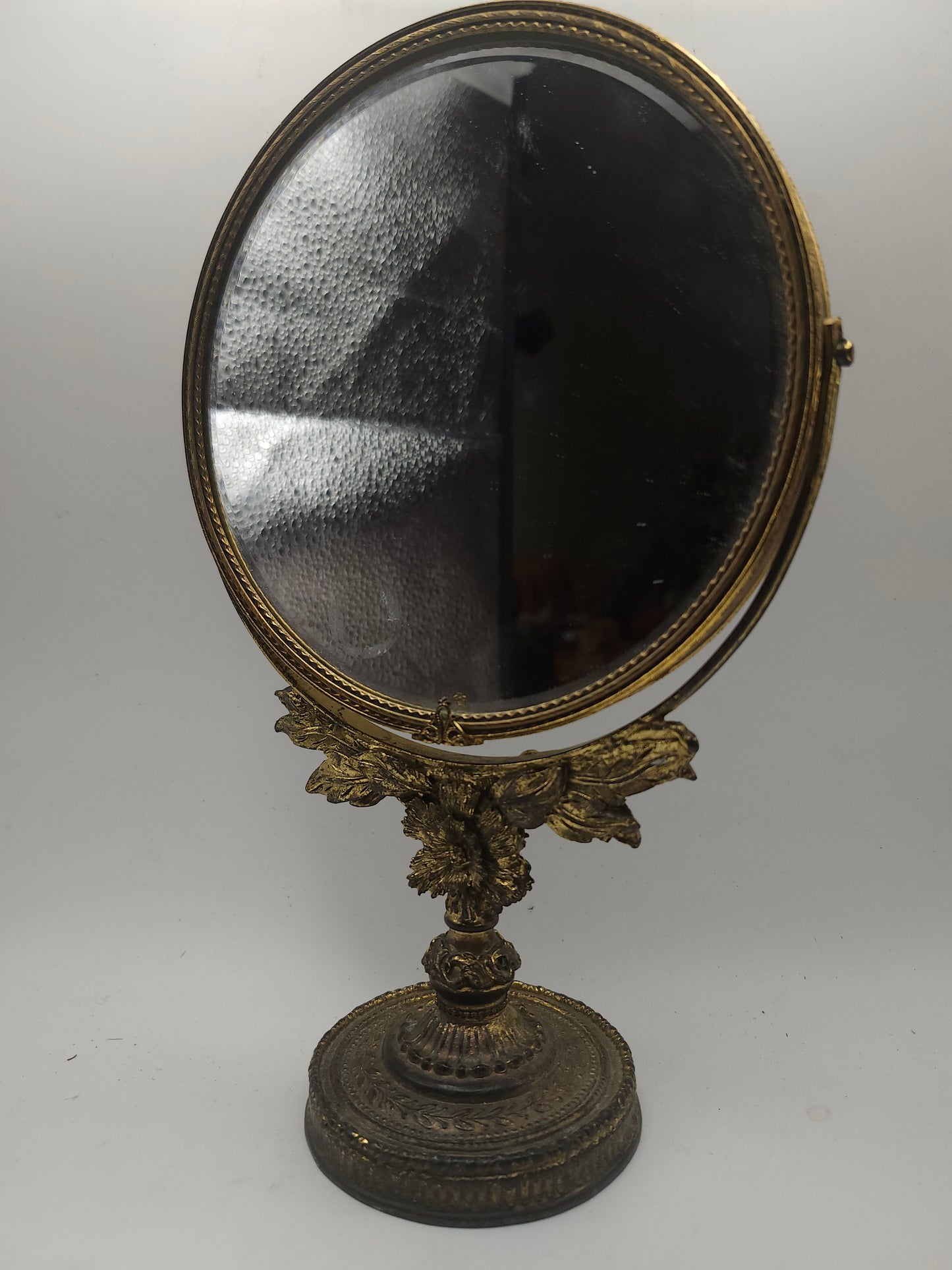 *MCM* Hollywood Regency Brass Swivel Mirror