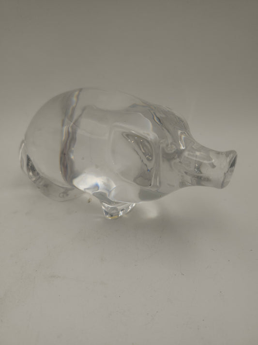 Orrefors Crystal Pig Shaped Paperweight