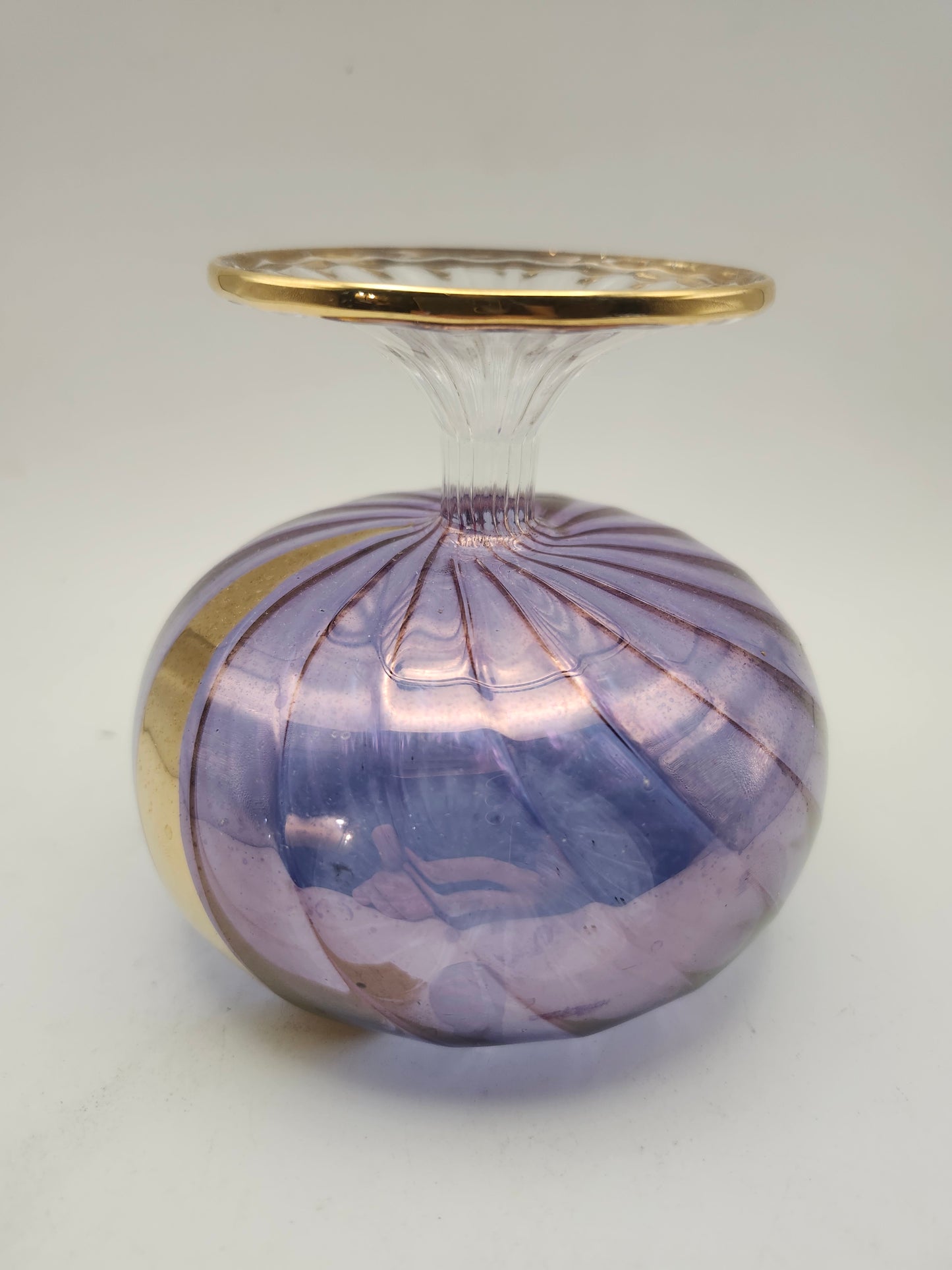 *Art Glass* MCM Gilded Oil Lamp
