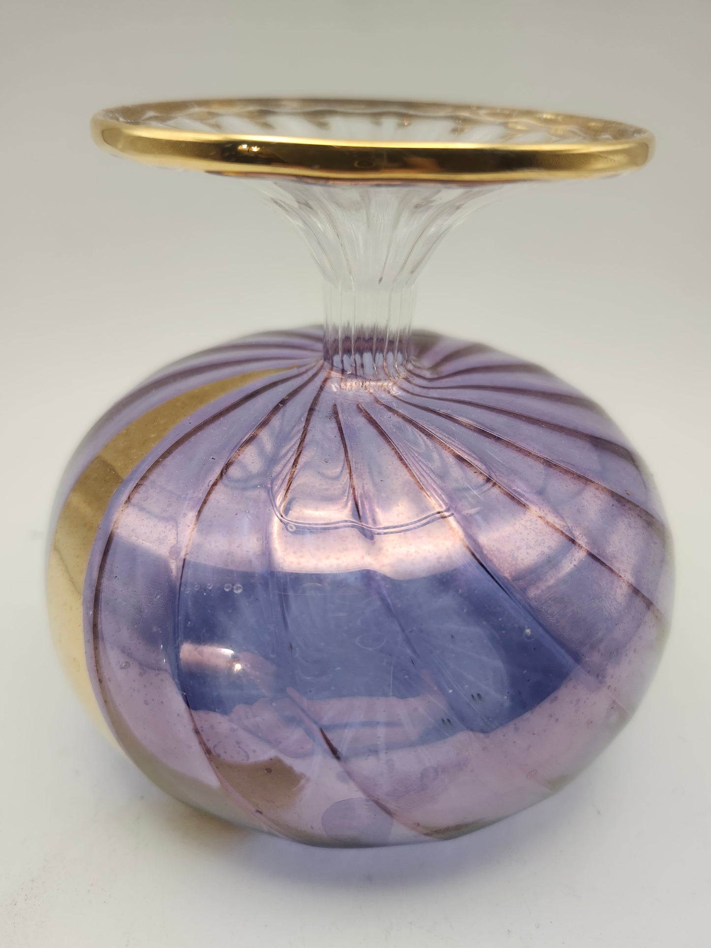 *Art Glass* MCM Gilded Oil Lamp