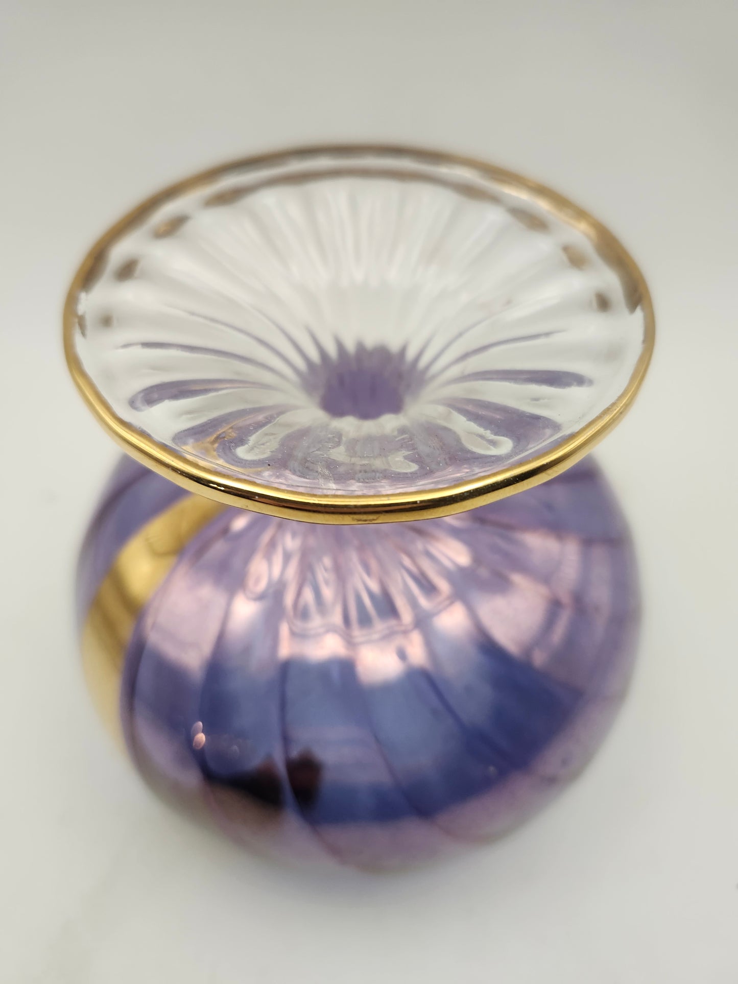 *Art Glass* MCM Gilded Oil Lamp