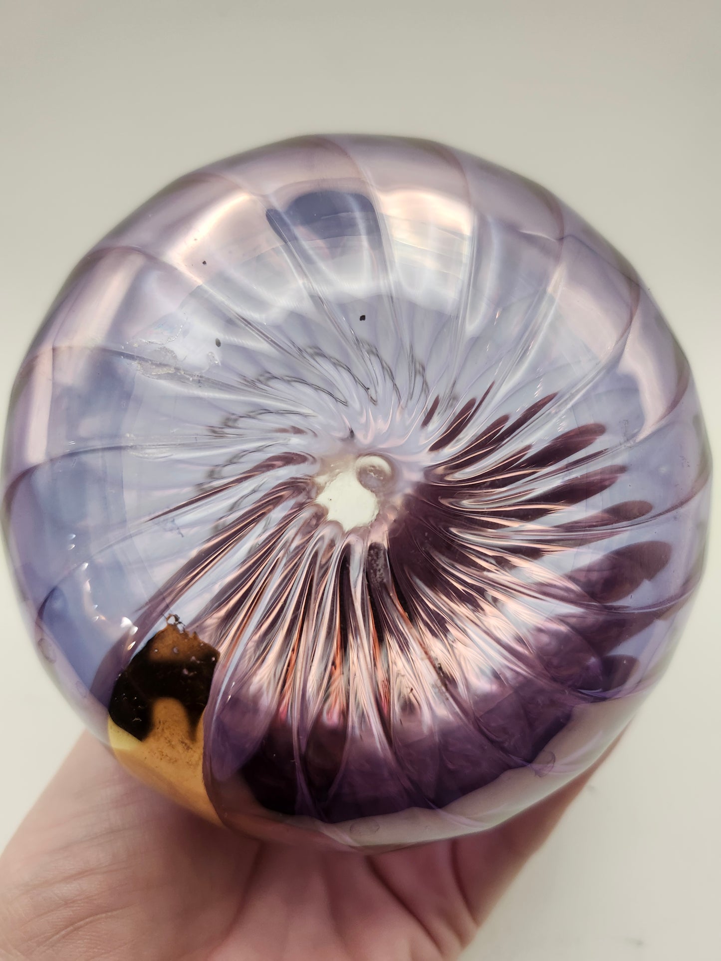 *Art Glass* MCM Gilded Oil Lamp