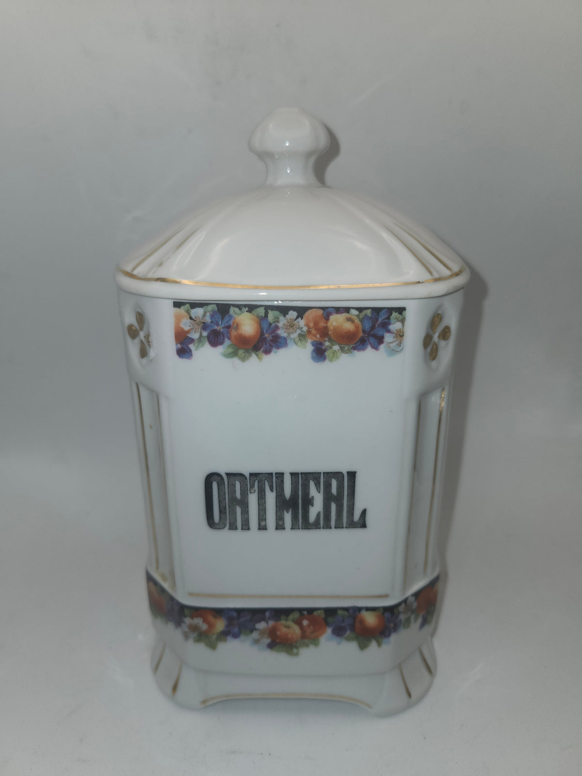 Czech Porcelain "Oatmeal" Farmhouse Cannister