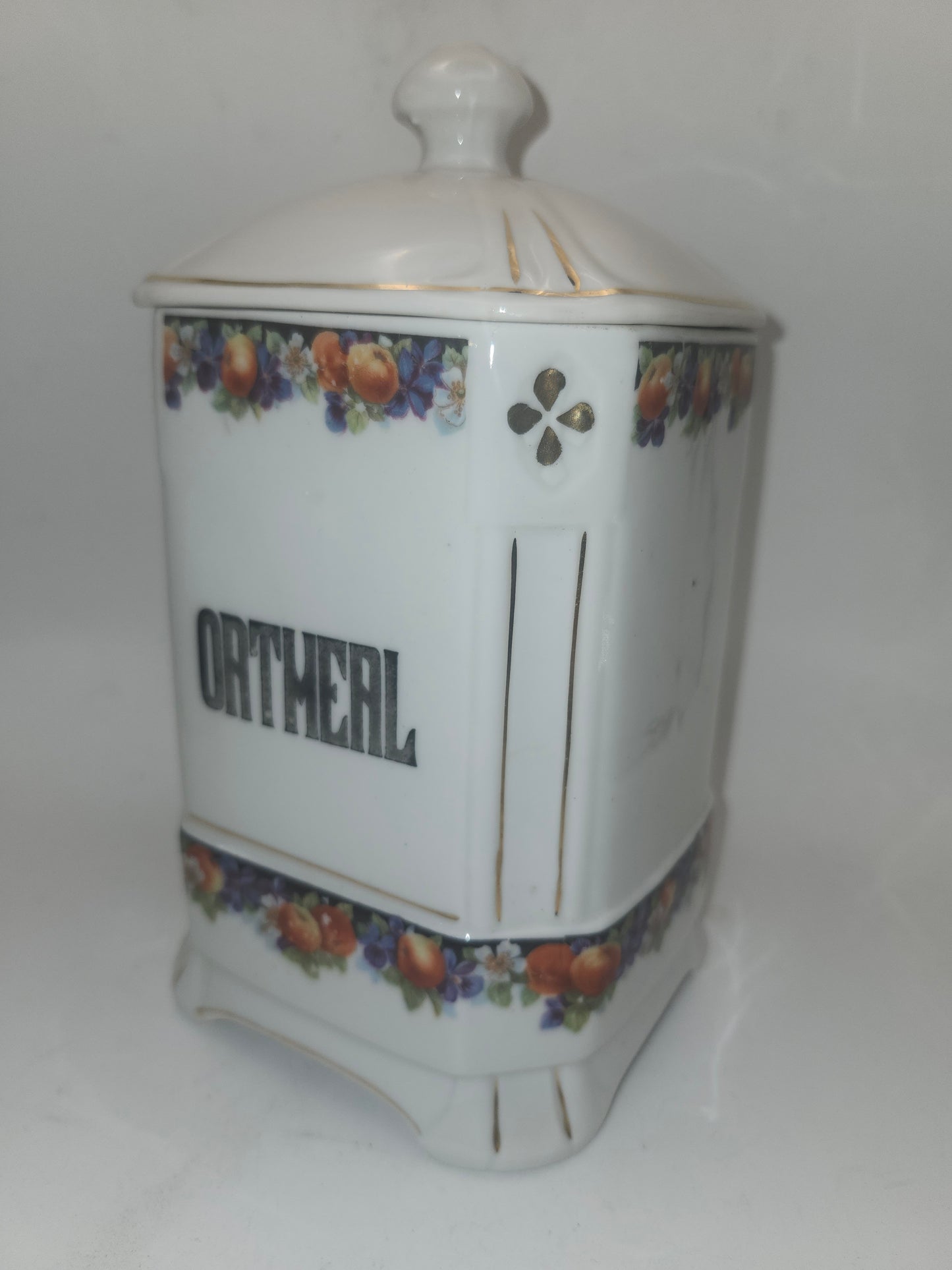 Czech Porcelain "Oatmeal" Farmhouse Cannister