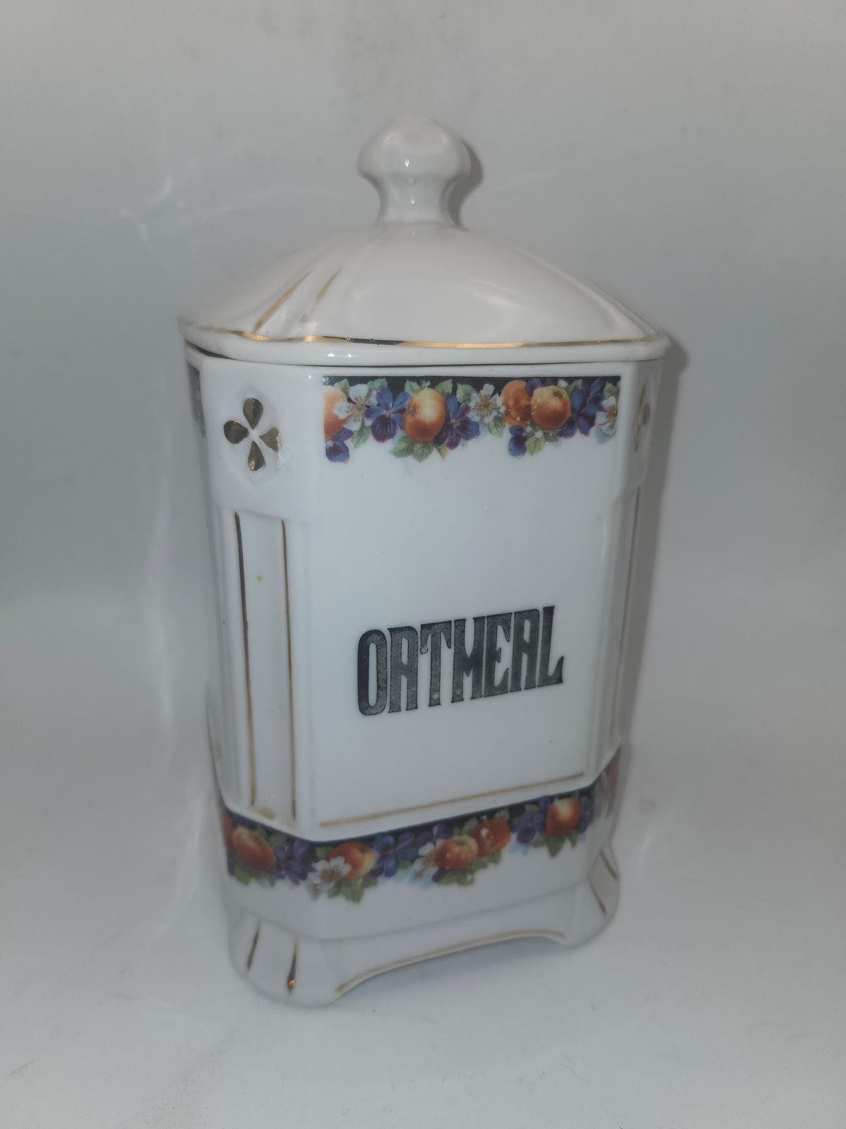 Czech Porcelain "Oatmeal" Farmhouse Cannister