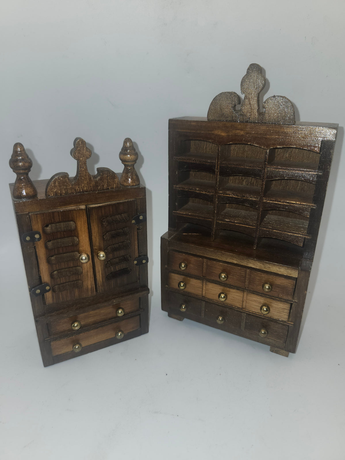 ~Miniature~ Vintage Desk Hutch & Dresser Doll Furniture