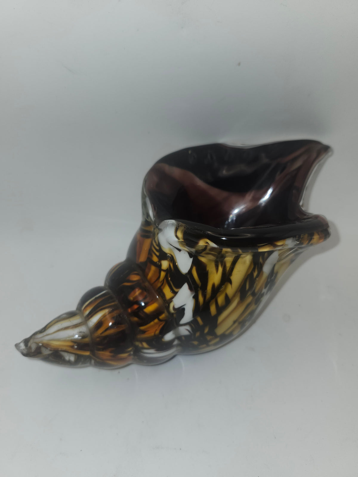 ~Murano Style~ Glass Multi-Color Shell Sculpture / Vase