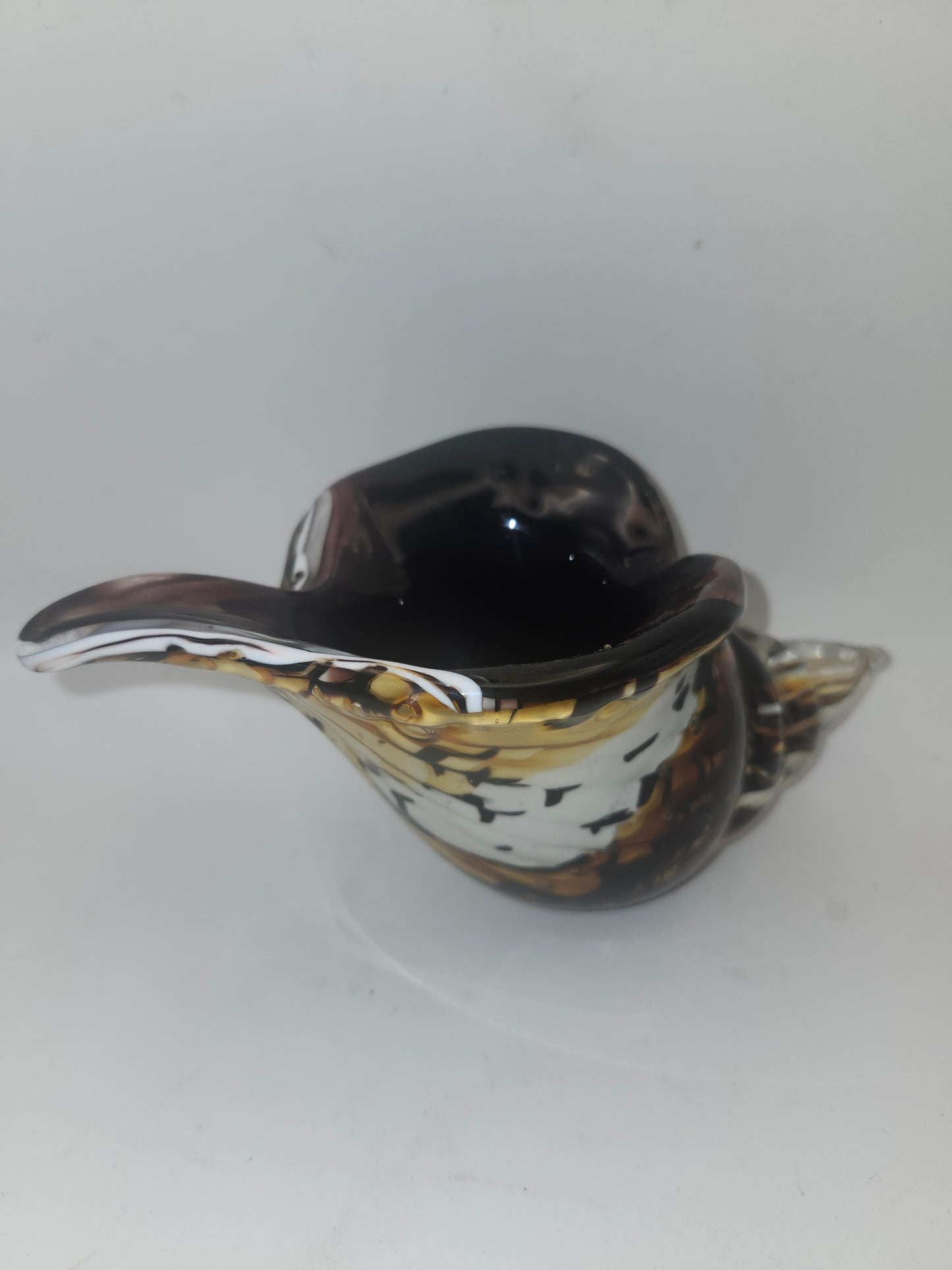 ~Murano Style~ Glass Multi-Color Shell Sculpture / Vase