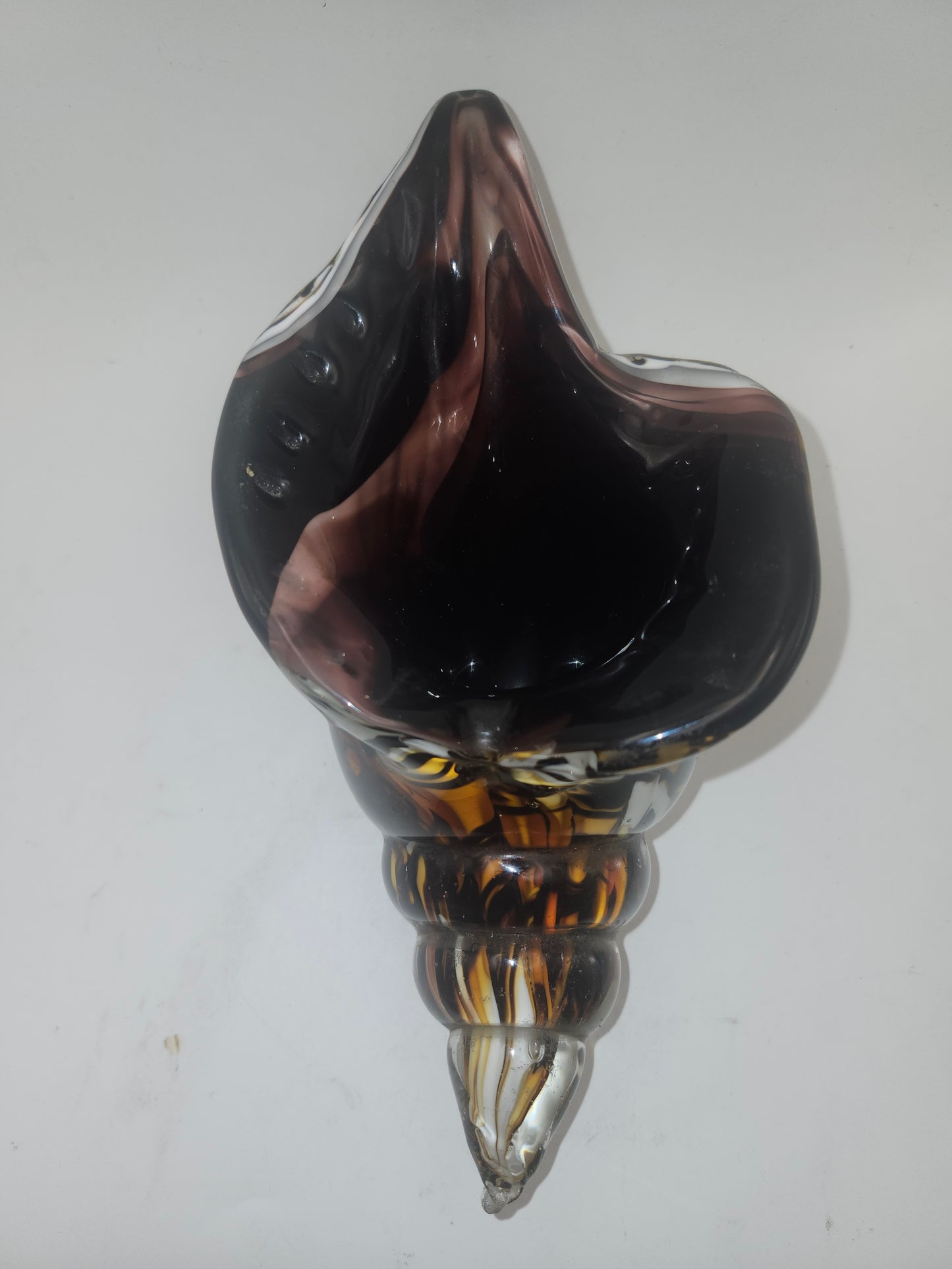 ~Murano Style~ Glass Multi-Color Shell Sculpture / Vase