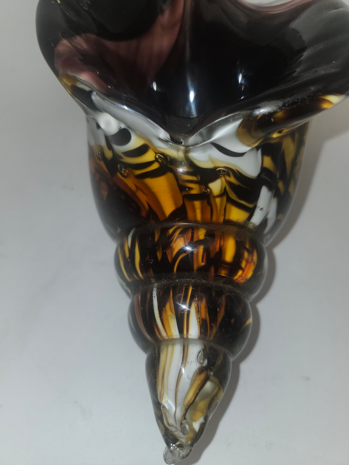 ~Murano Style~ Glass Multi-Color Shell Sculpture / Vase