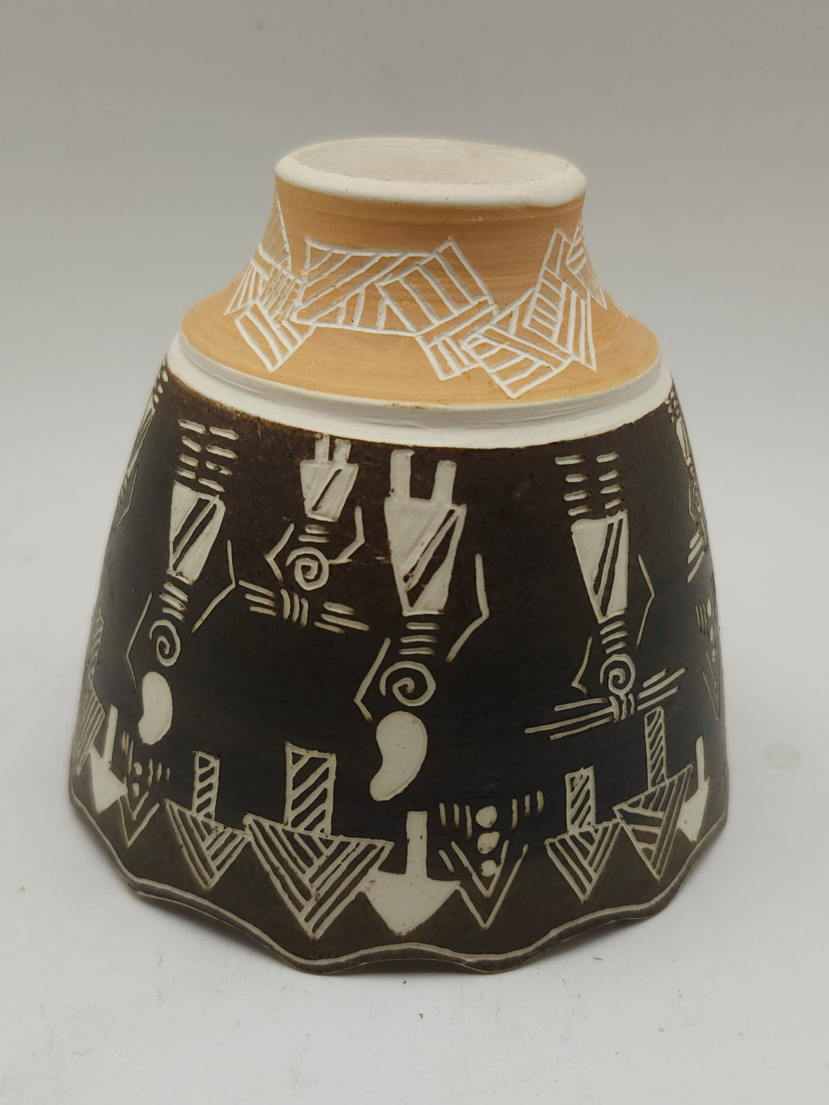 ~Folk Art~ By Neville Hickman Sgraffito Bowl Circa 2003