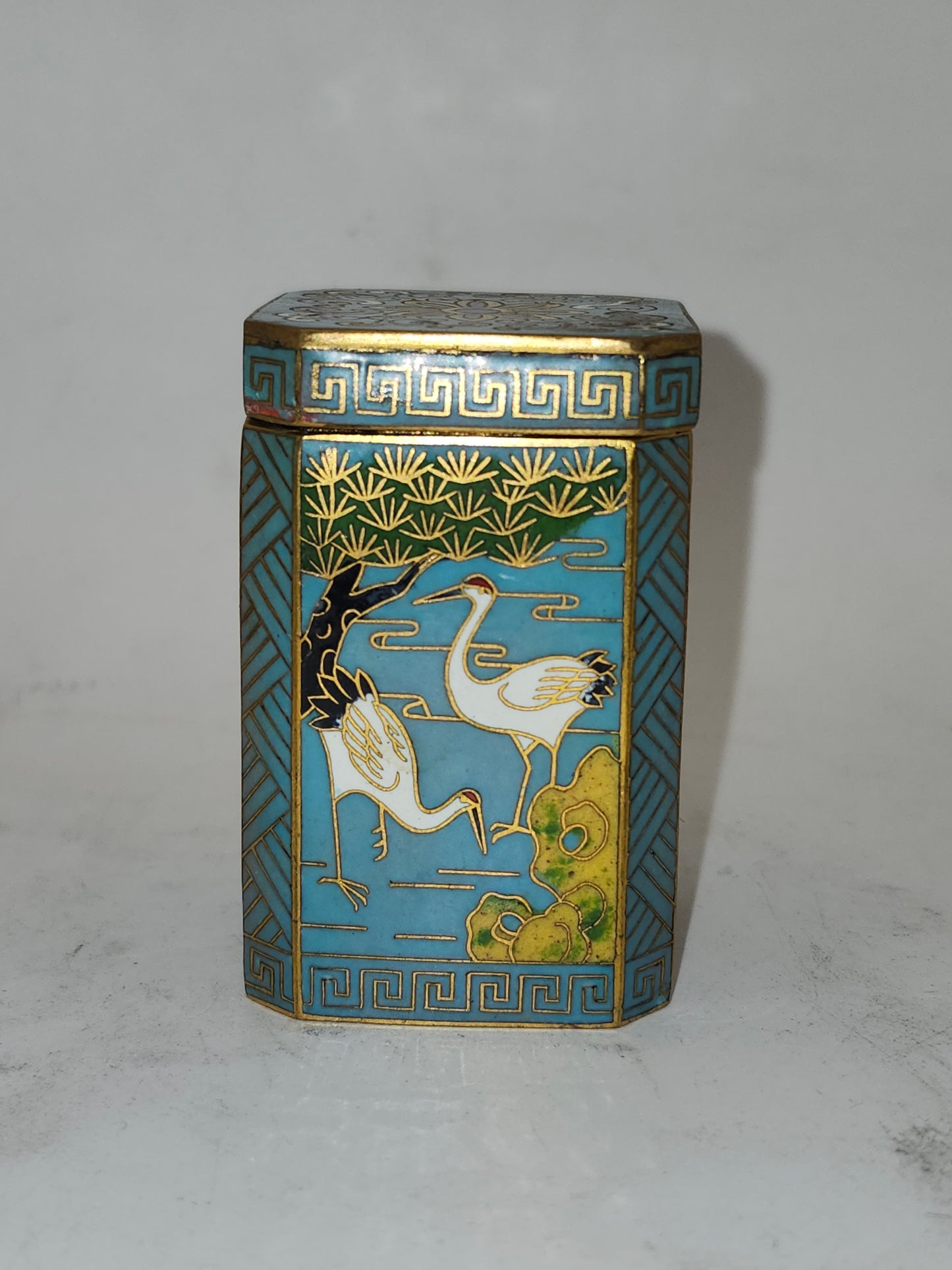*Chinese Cloisonne* Lidded Pill Box