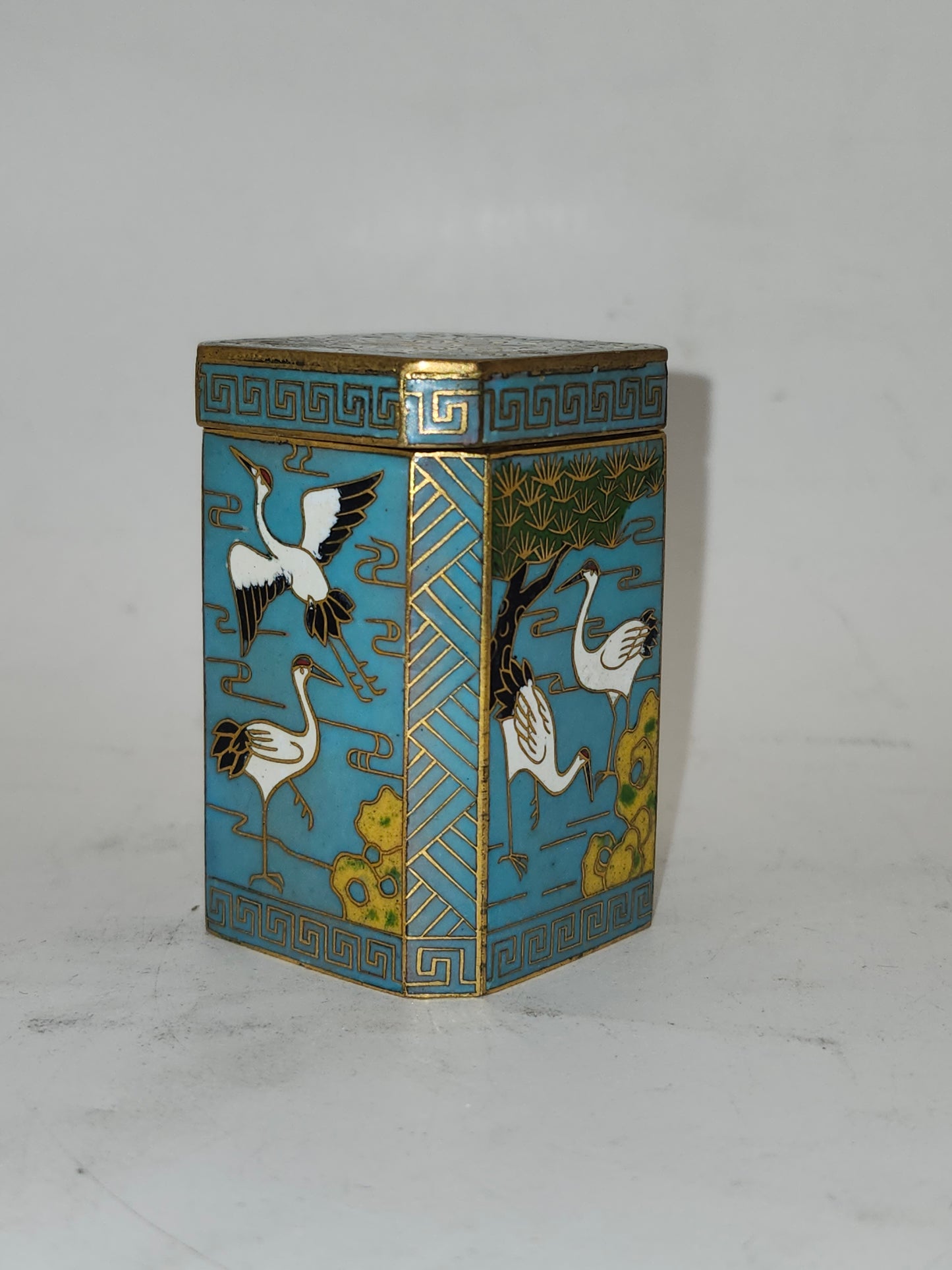 *Chinese Cloisonne* Lidded Pill Box