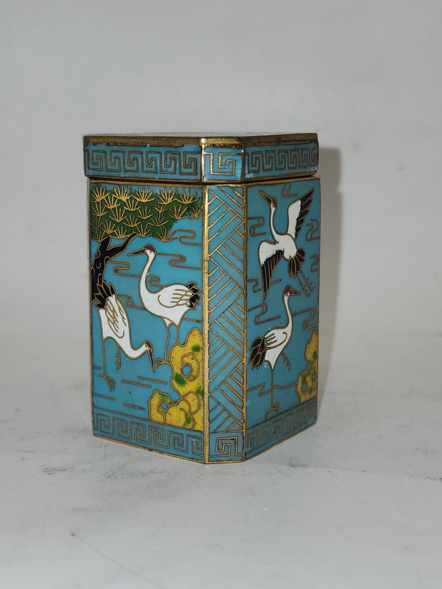 *Chinese Cloisonne* Lidded Pill Box