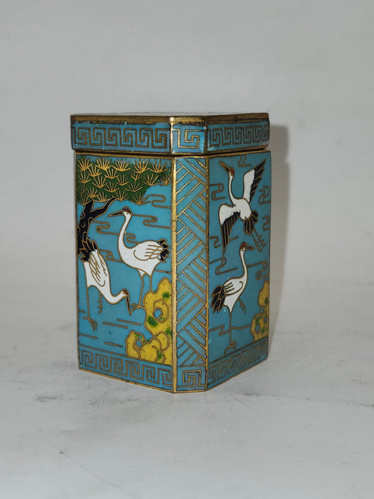 *Chinese Cloisonne* Lidded Pill Box