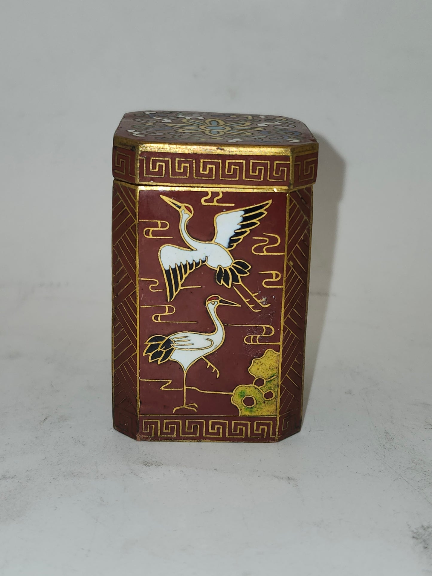 *Chinese Cloisonne* Lidded Pill Box