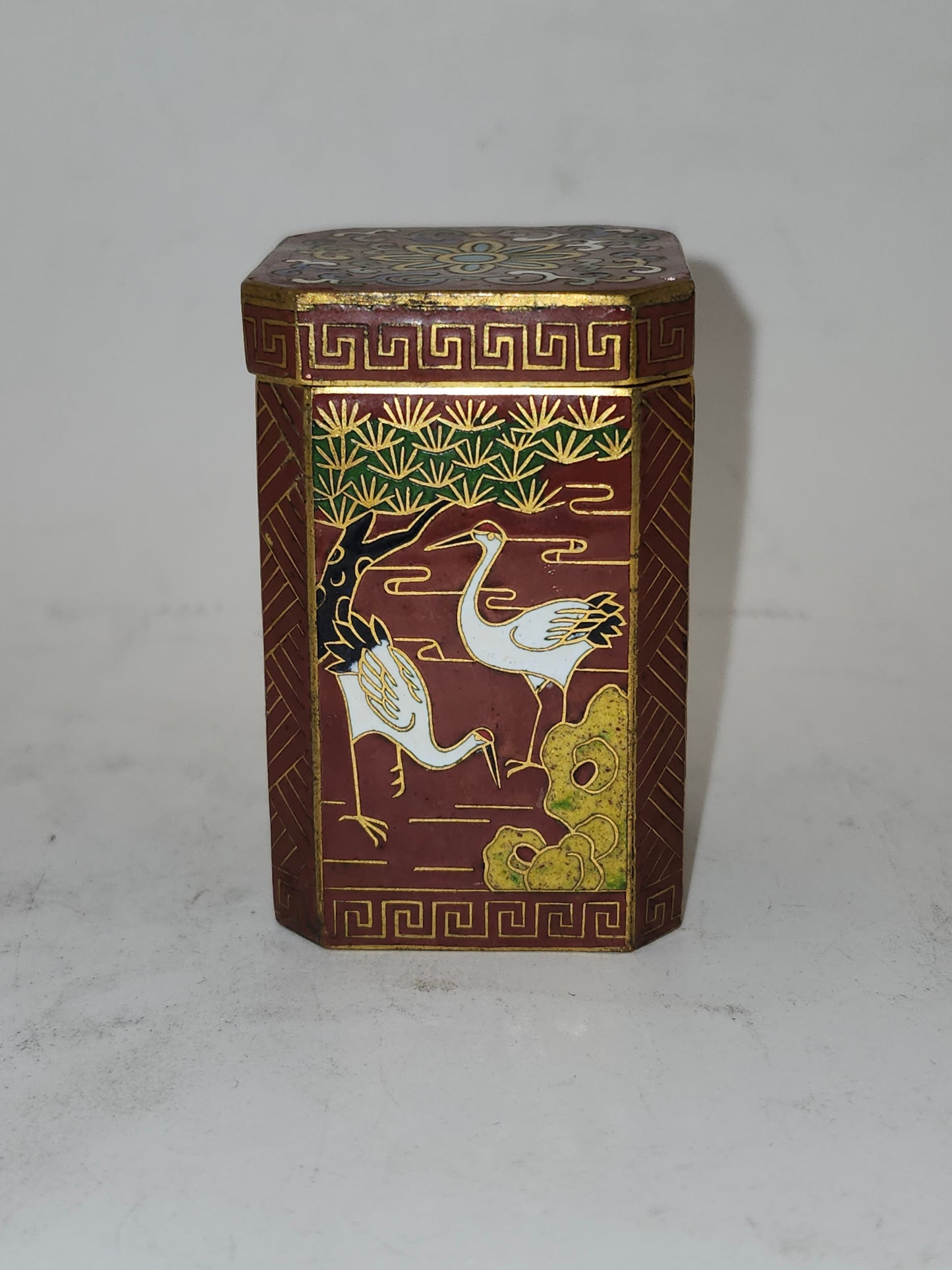 *Chinese Cloisonne* Lidded Pill Box