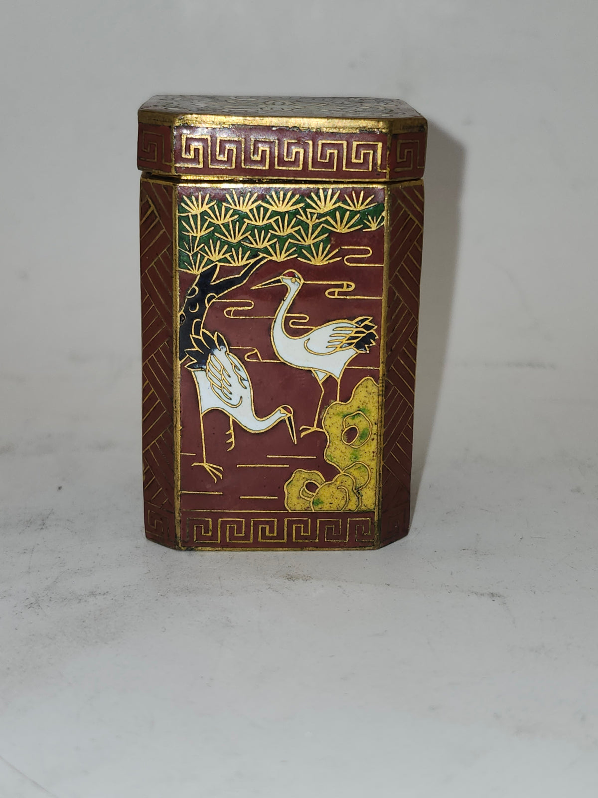 *Chinese Cloisonne* Lidded Pill Box