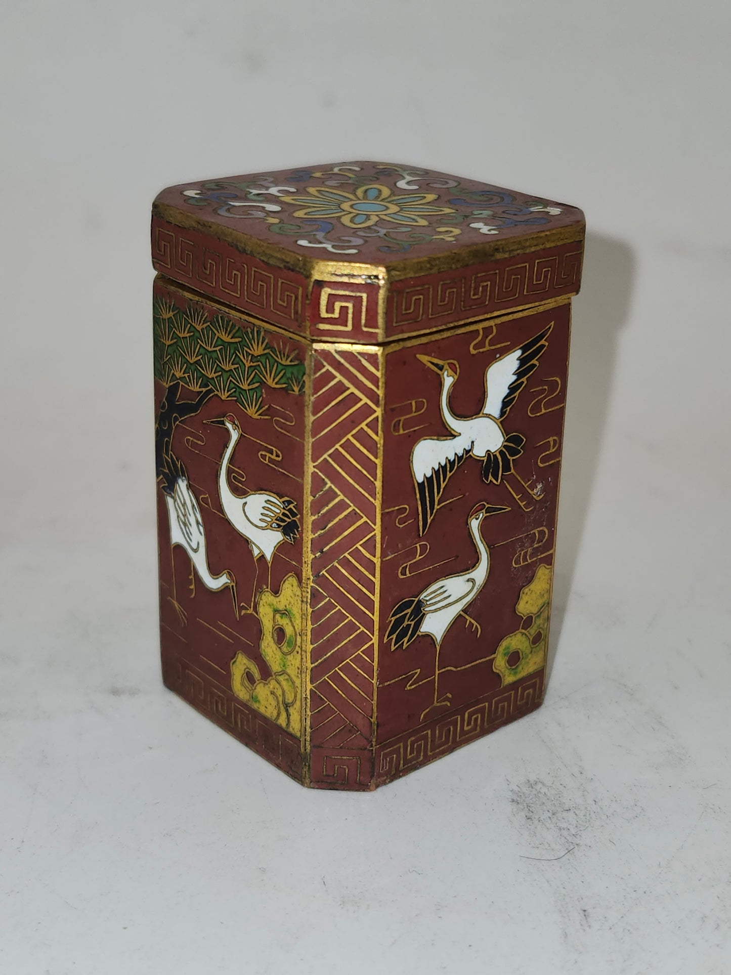 *Chinese Cloisonne* Lidded Pill Box