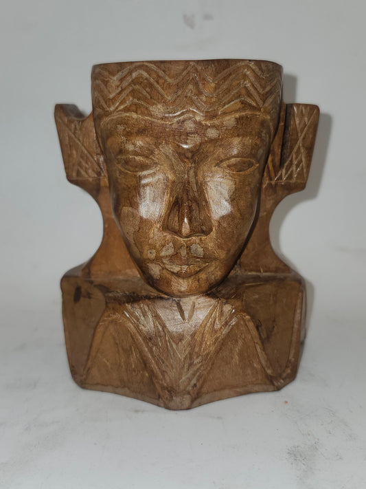 *African* Vintage Tribal Art Hand-Carved Ashtray