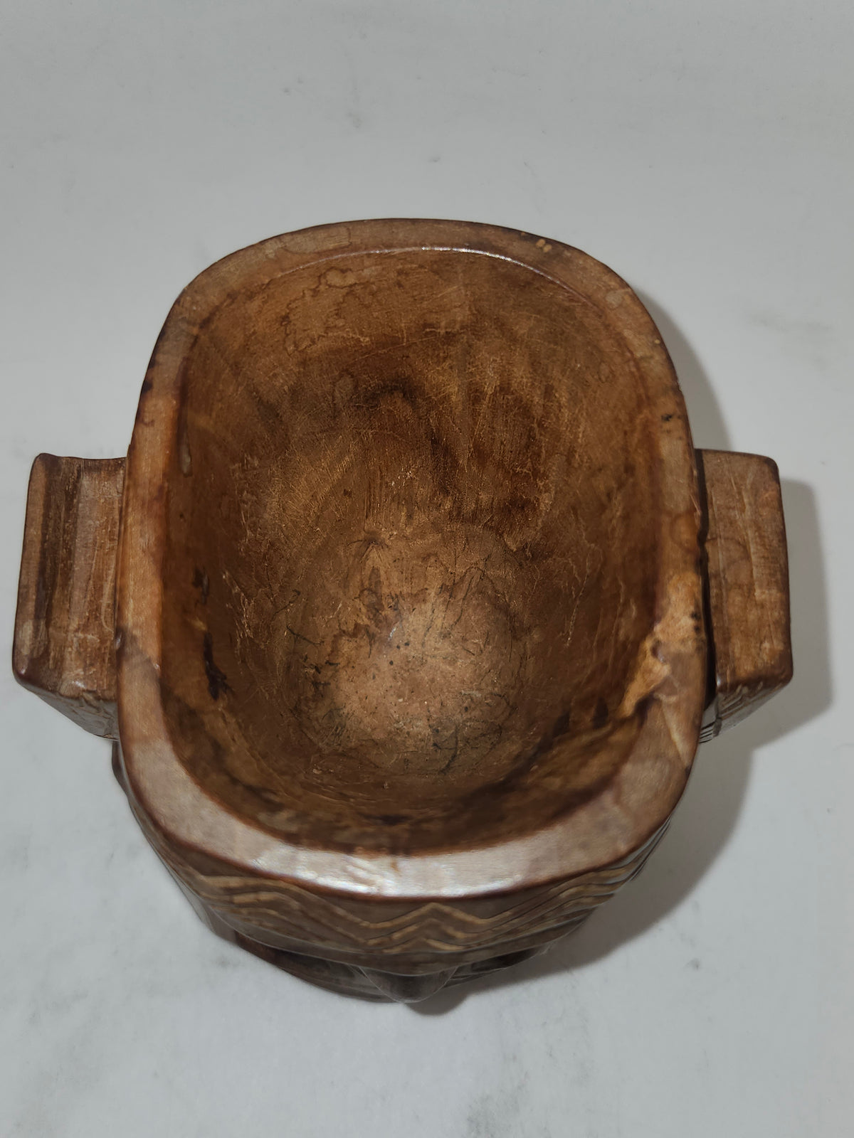 *African* Vintage Tribal Art Hand-Carved Ashtray