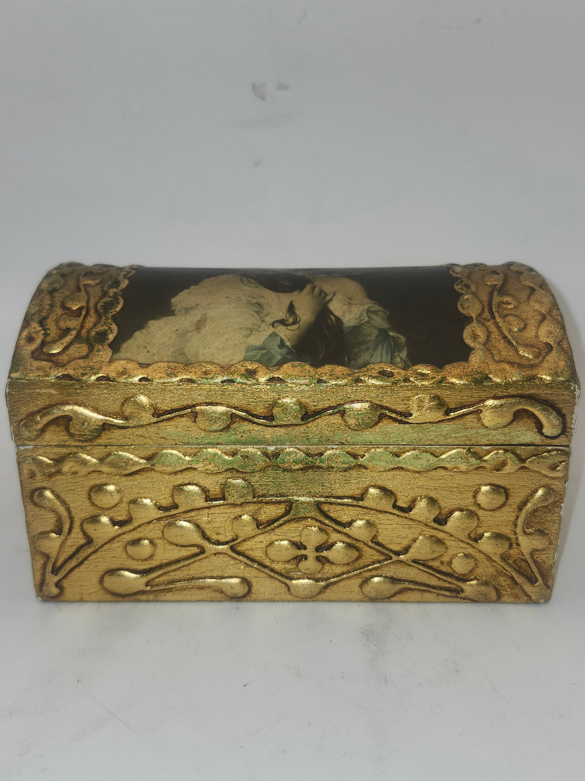 *Italian Florentine* Gilded Domed Trinket / Jewelry Box