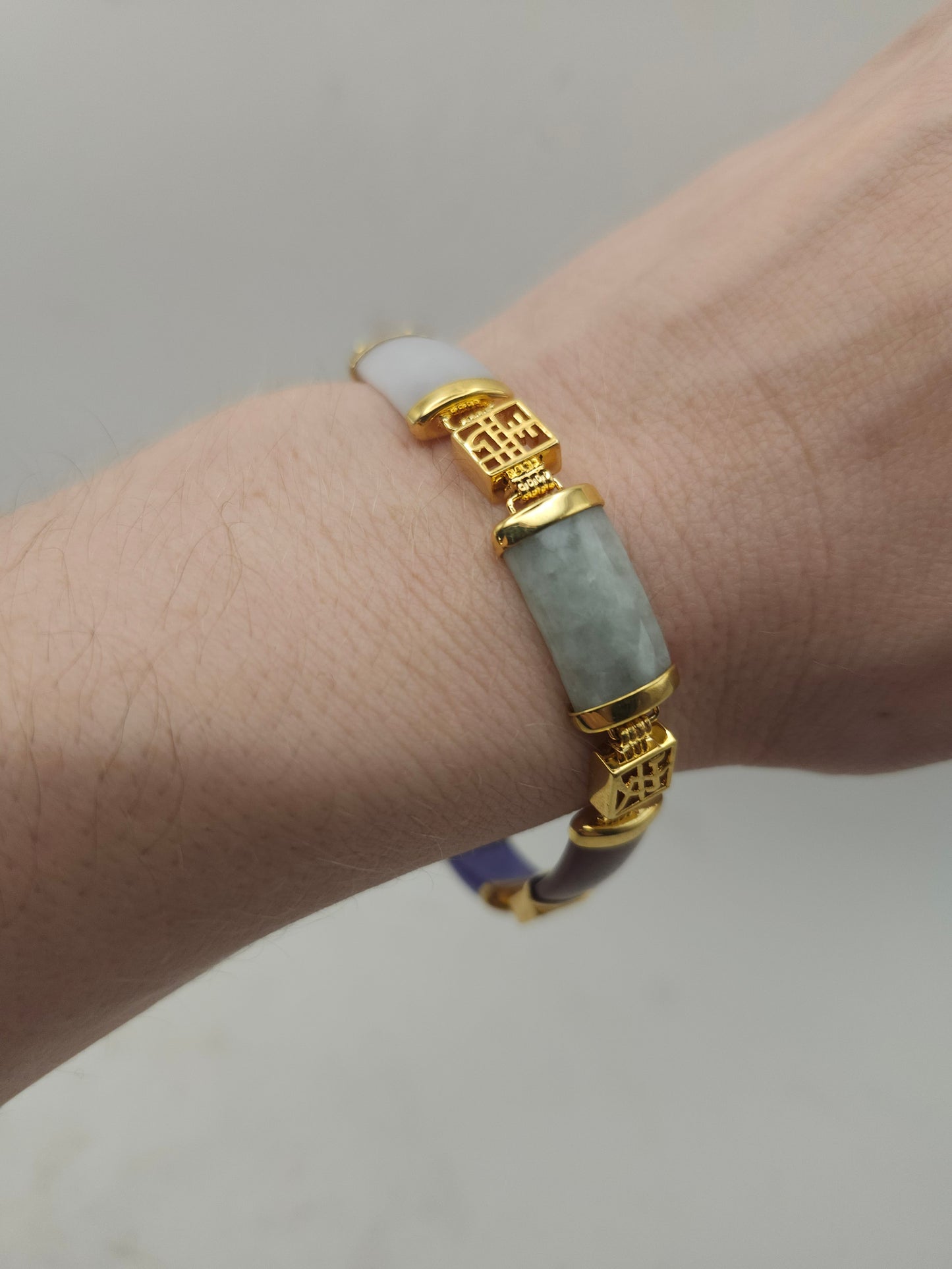 -14K- Gold-Plated Multi-Color Gemstone Link Bracelet