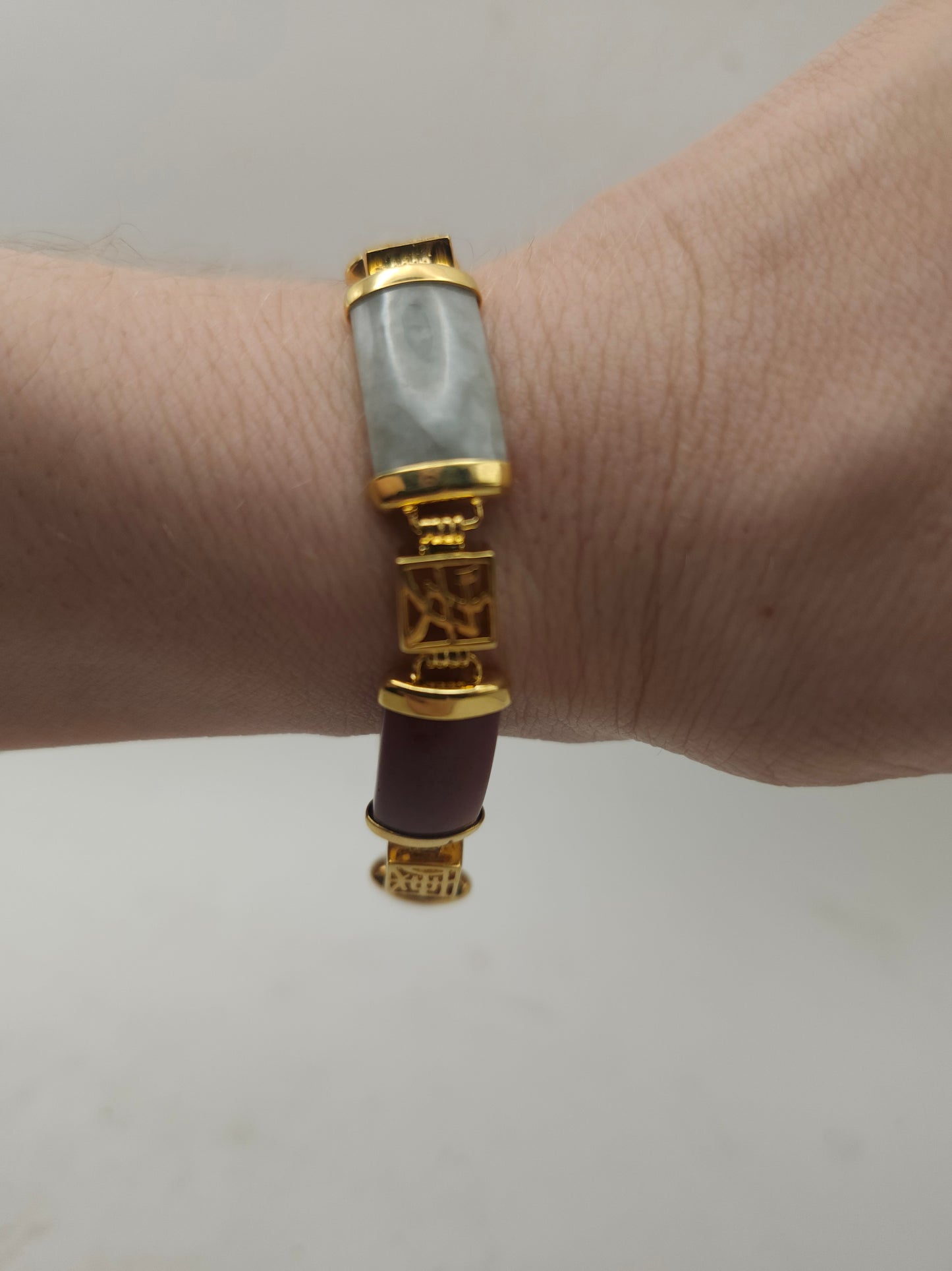 -14K- Gold-Plated Multi-Color Gemstone Link Bracelet