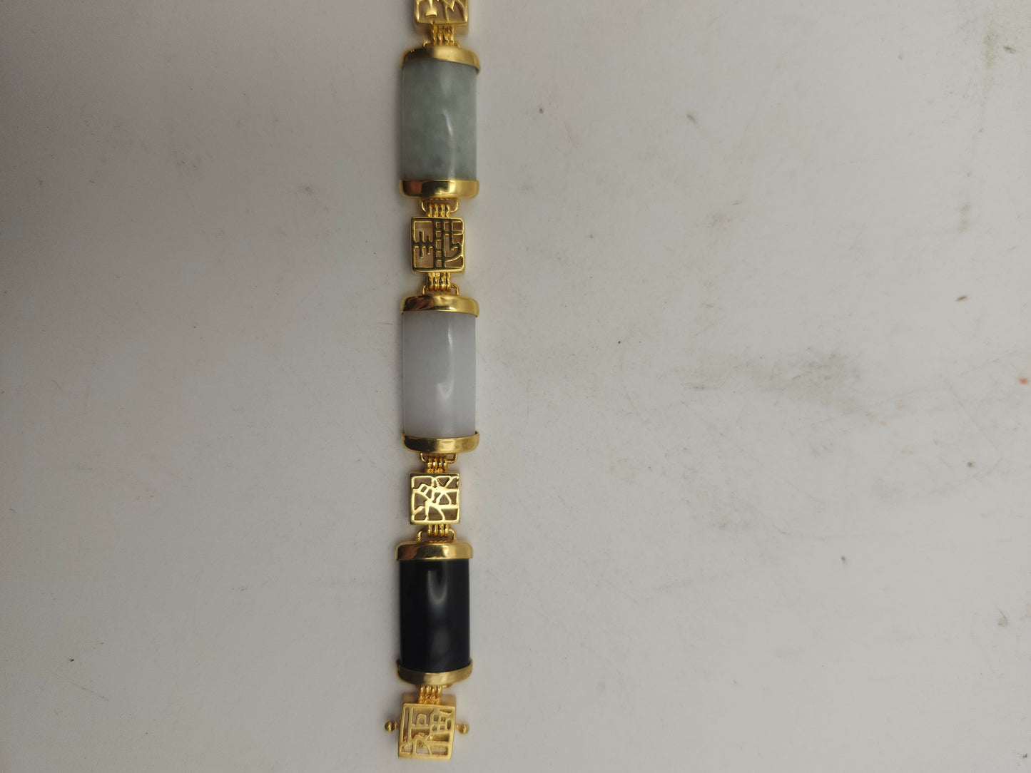 -14K- Gold-Plated Multi-Color Gemstone Link Bracelet
